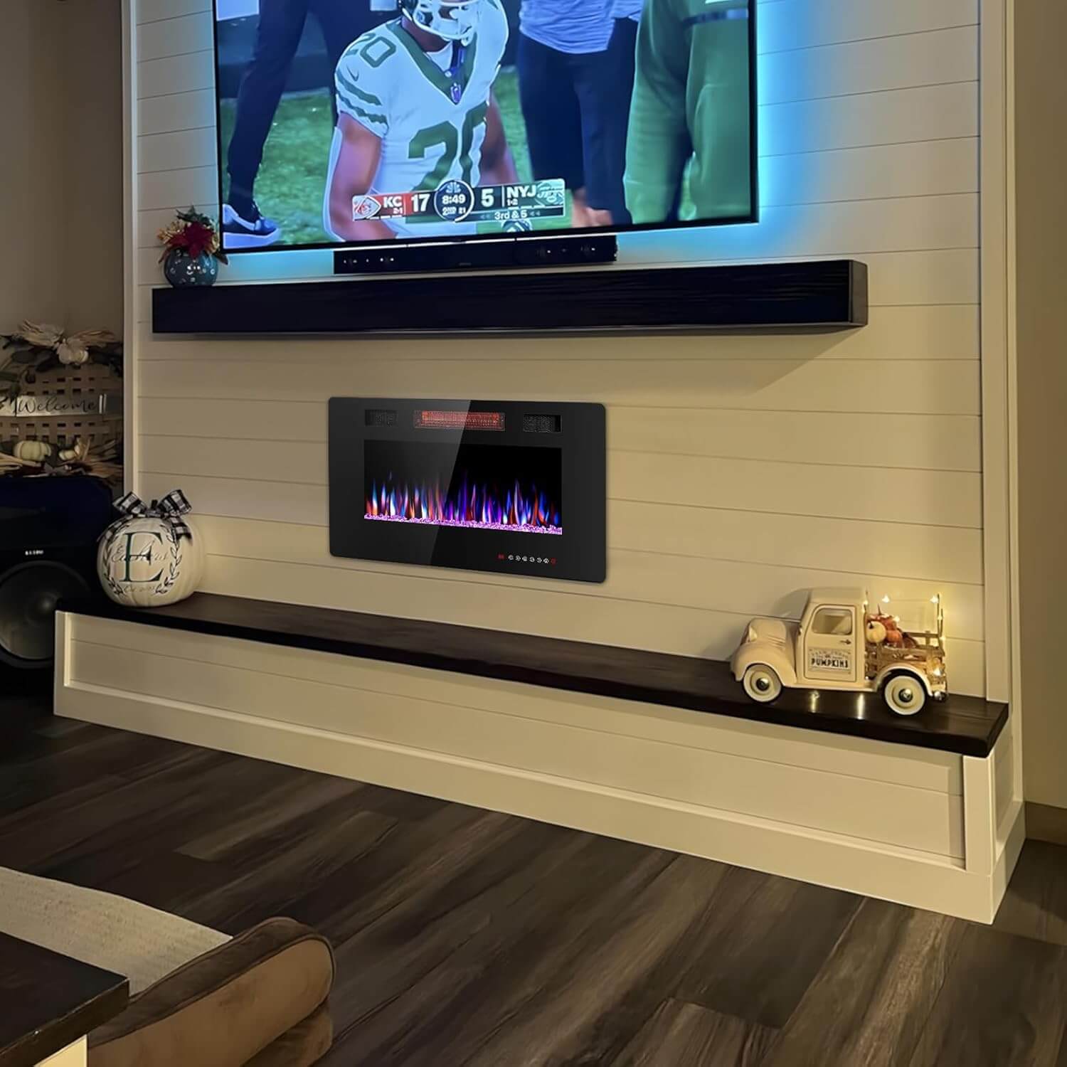 Electactic Recessed/Wall Mounted Electric Fireplace