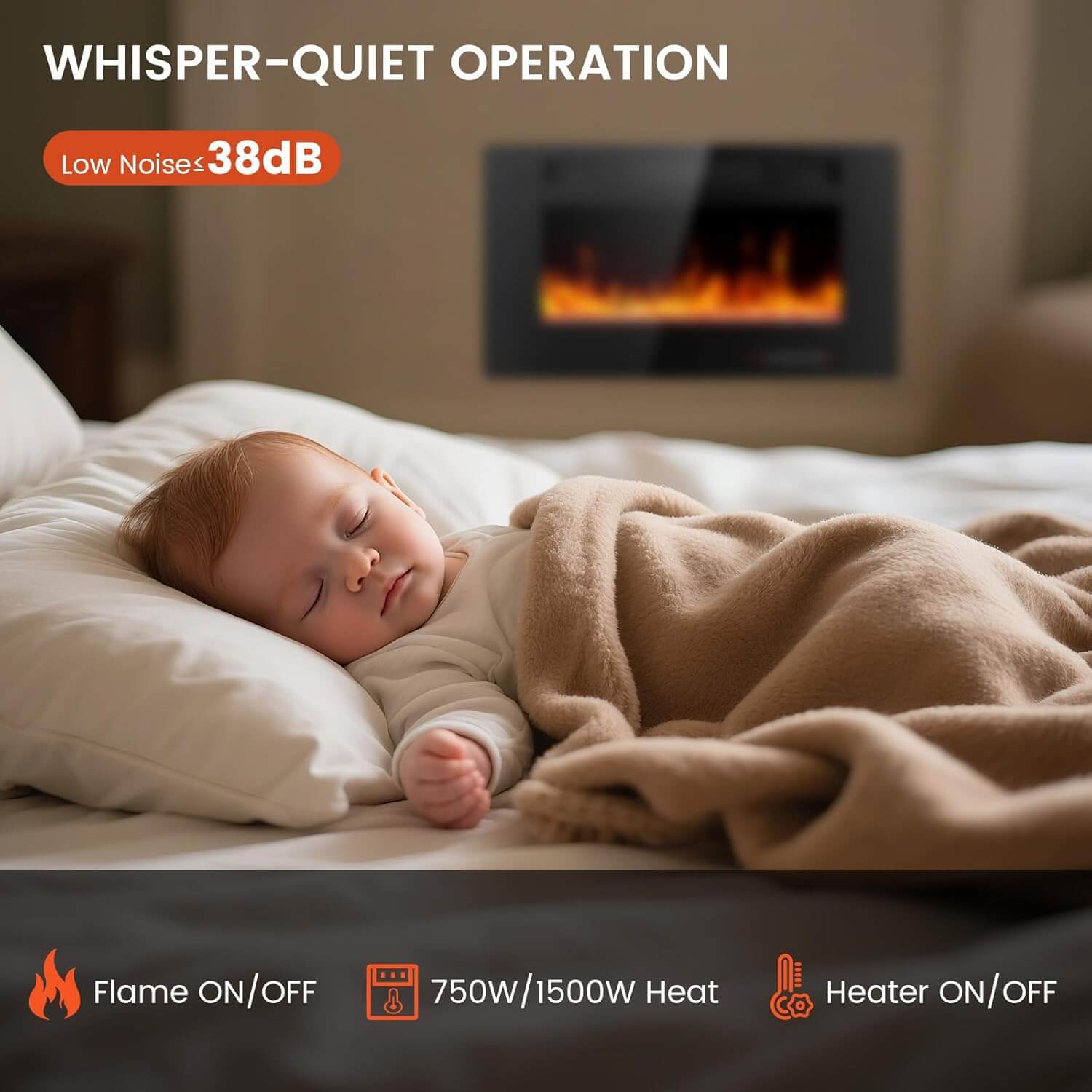 Electactic Recessed/Wall Mounted Electric Fireplace