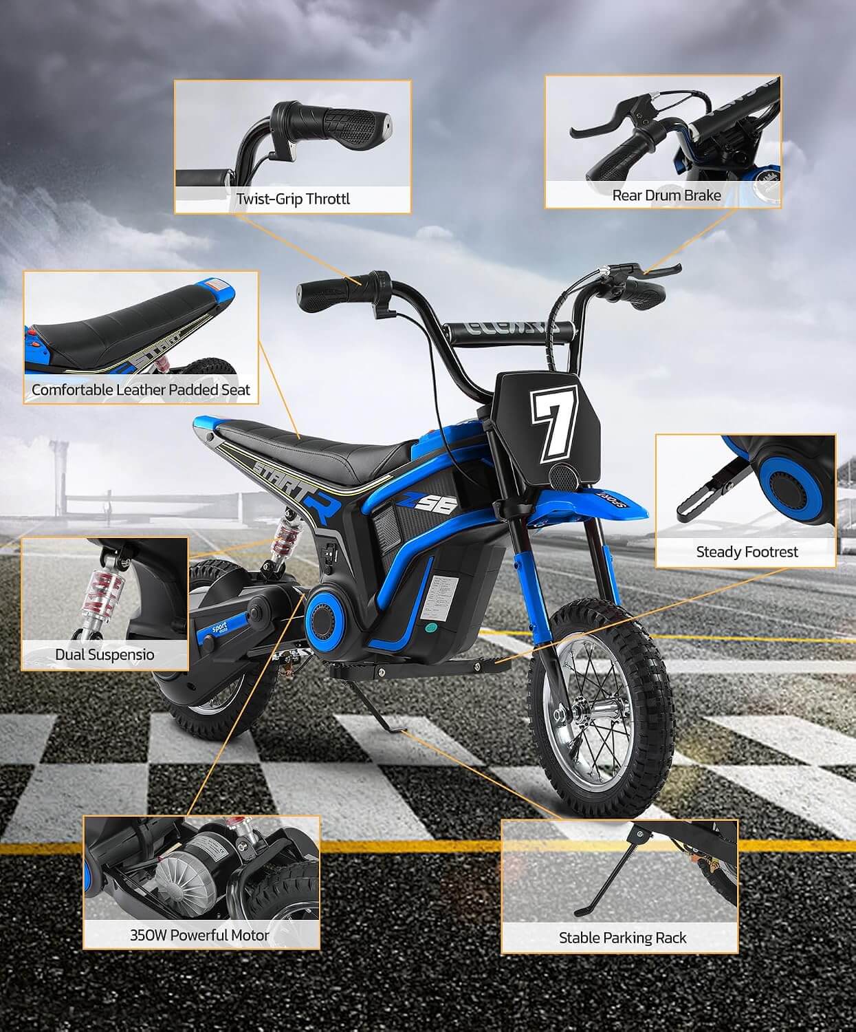 Elemara 350W 24V Kids' Electric Dirt Bike
