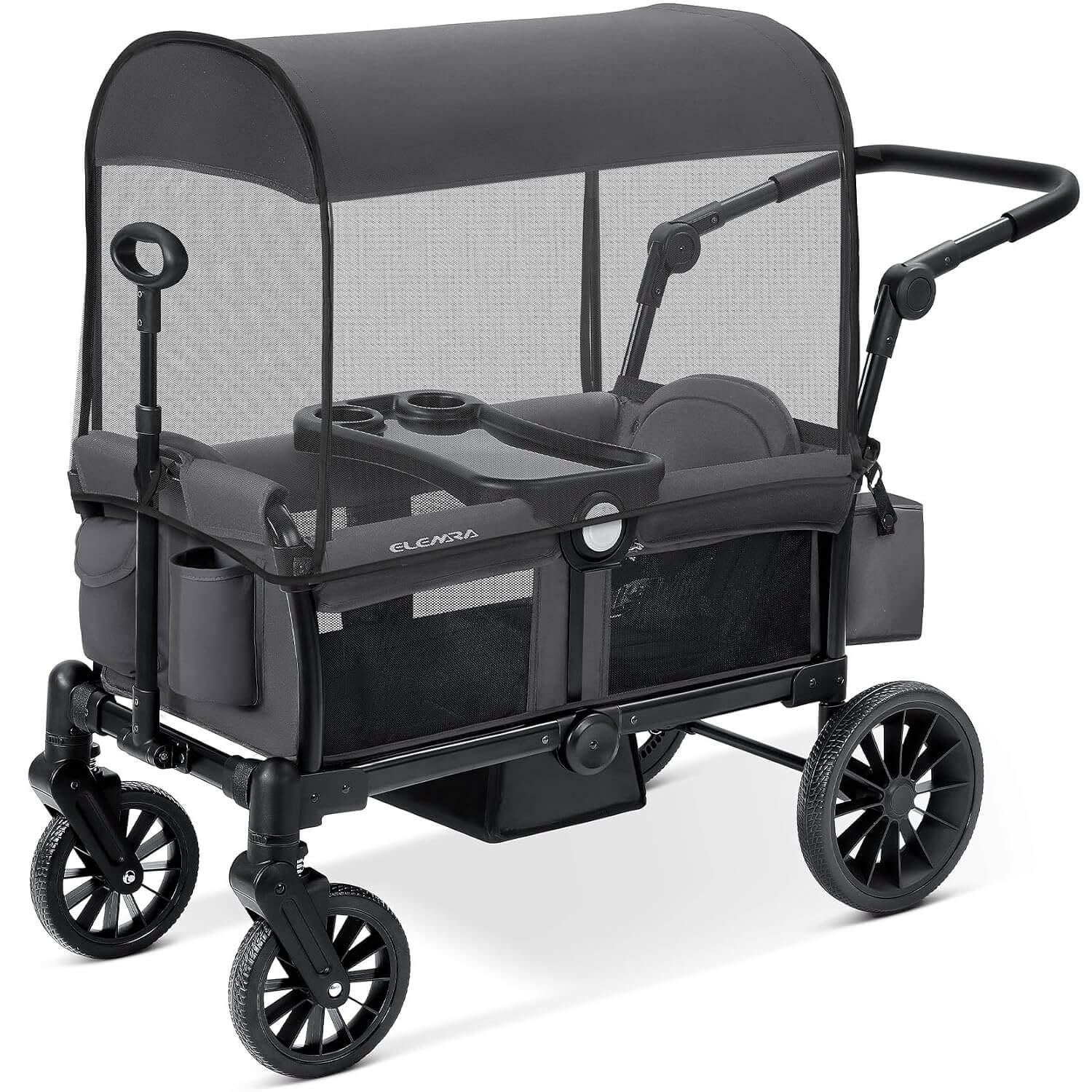Elemara All-Terrain Foldable 2 Seater Wagon Stroller with Canopy