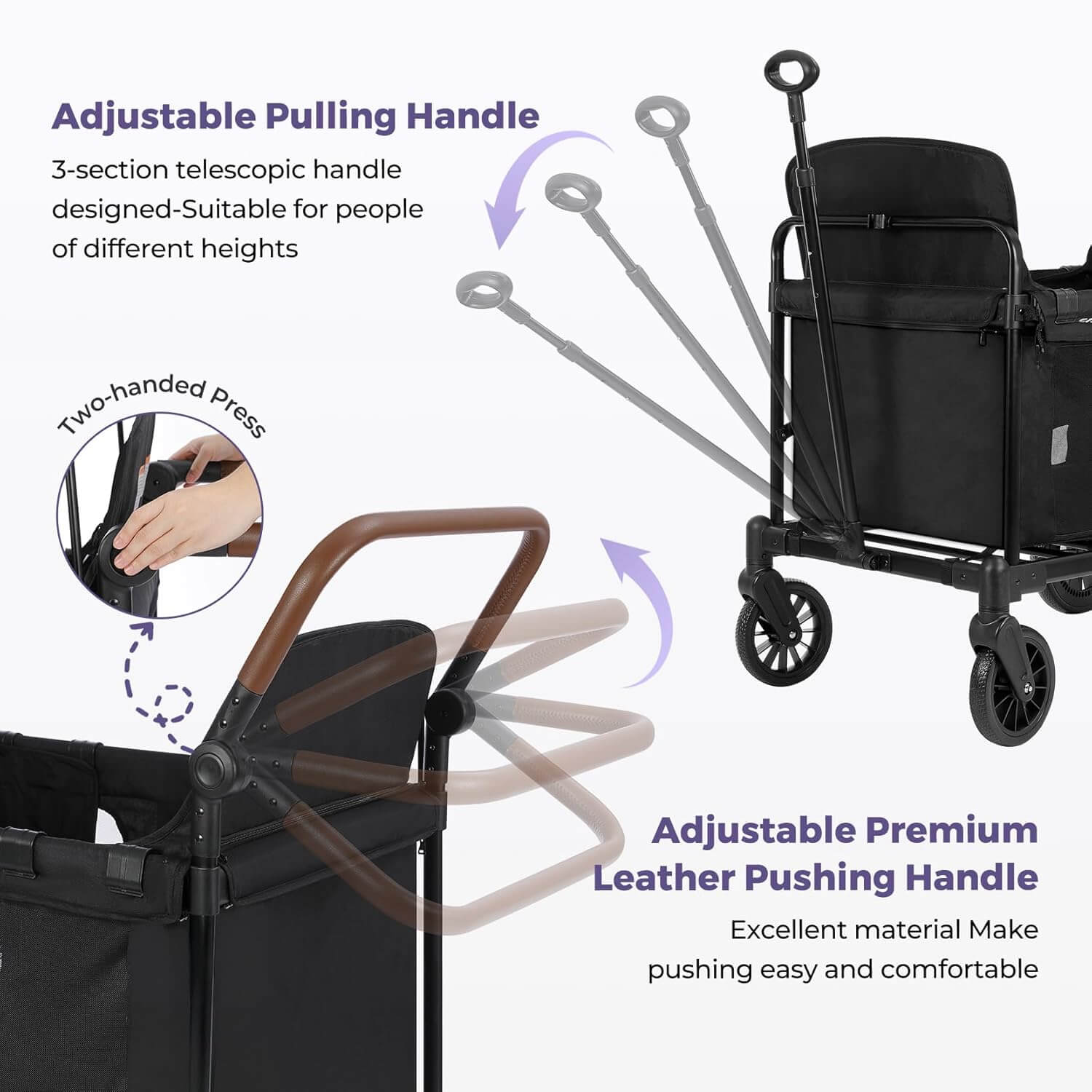Elemara All-Terrain Foldable 4 Seater Wagon Stroller with Canopy