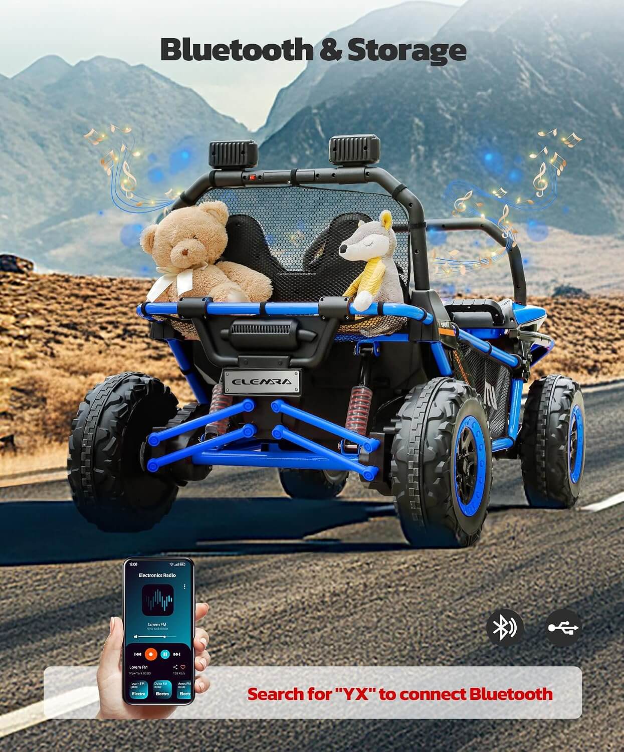 Elemara S608 24V 4WD 2 Seater Kids' Ride-On UTV Car