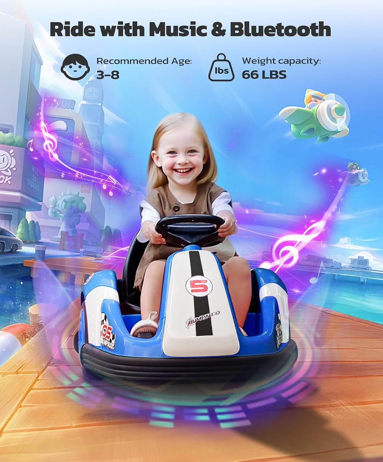 Elemara XB-1068 Kids' Electric Ride-On Bumper Car