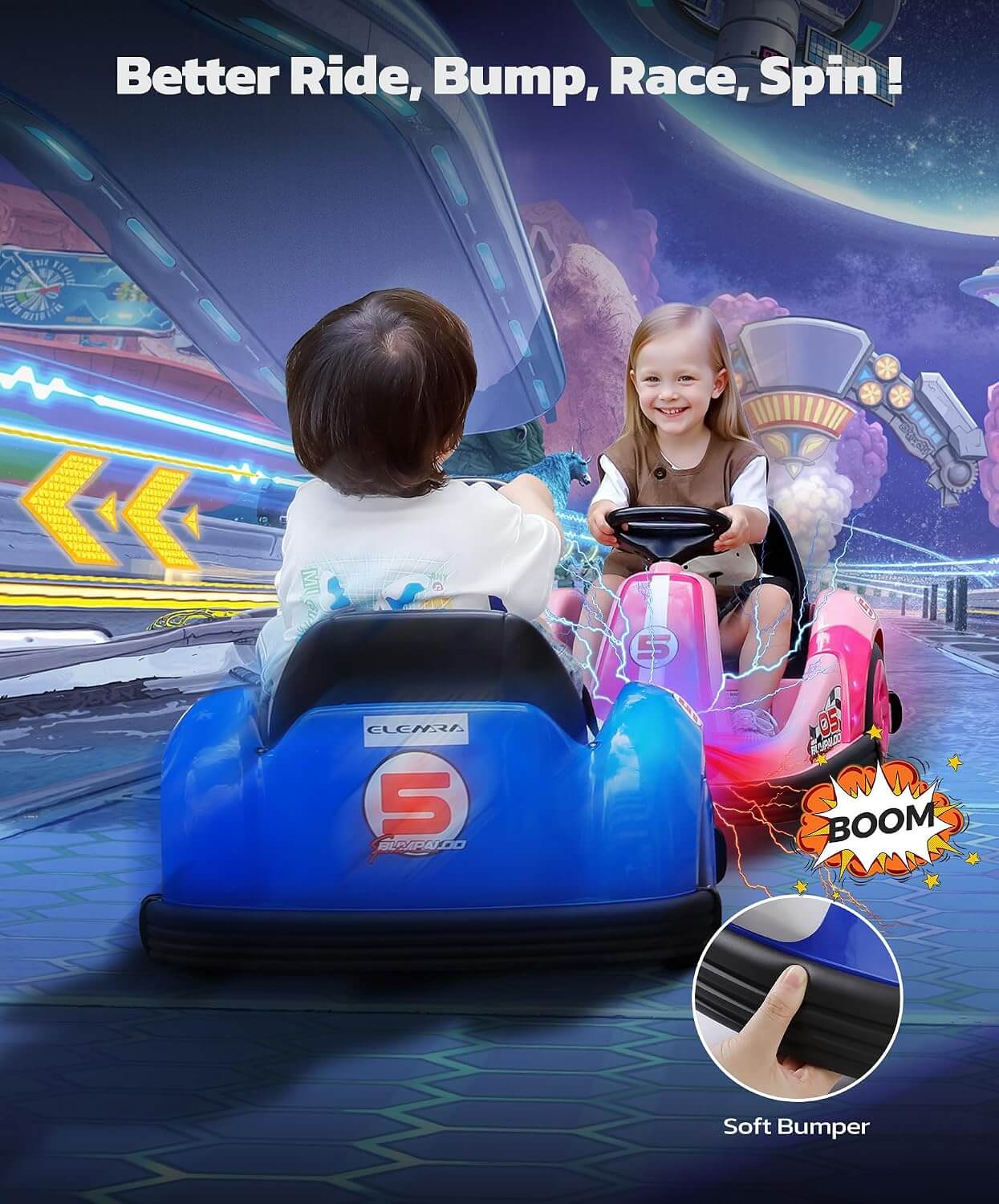Elemara XB-1068 Kids' Electric Ride-On Bumper Car