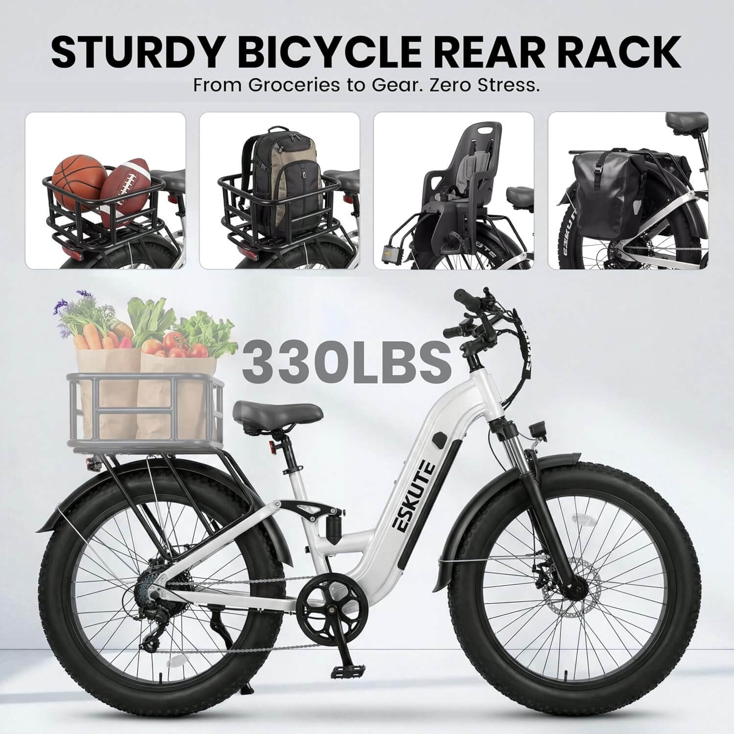 Eskute C300R-ST 1800W 48V 8 Speed Fat Tire Electric Mountain Bike