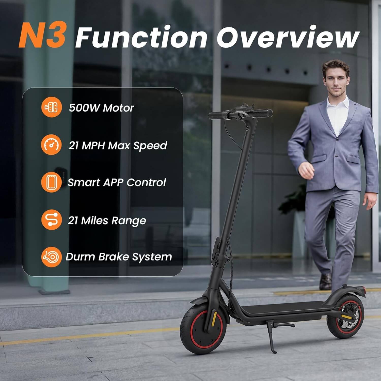 Fcgeoi N3 500W Folding Electric Scooter