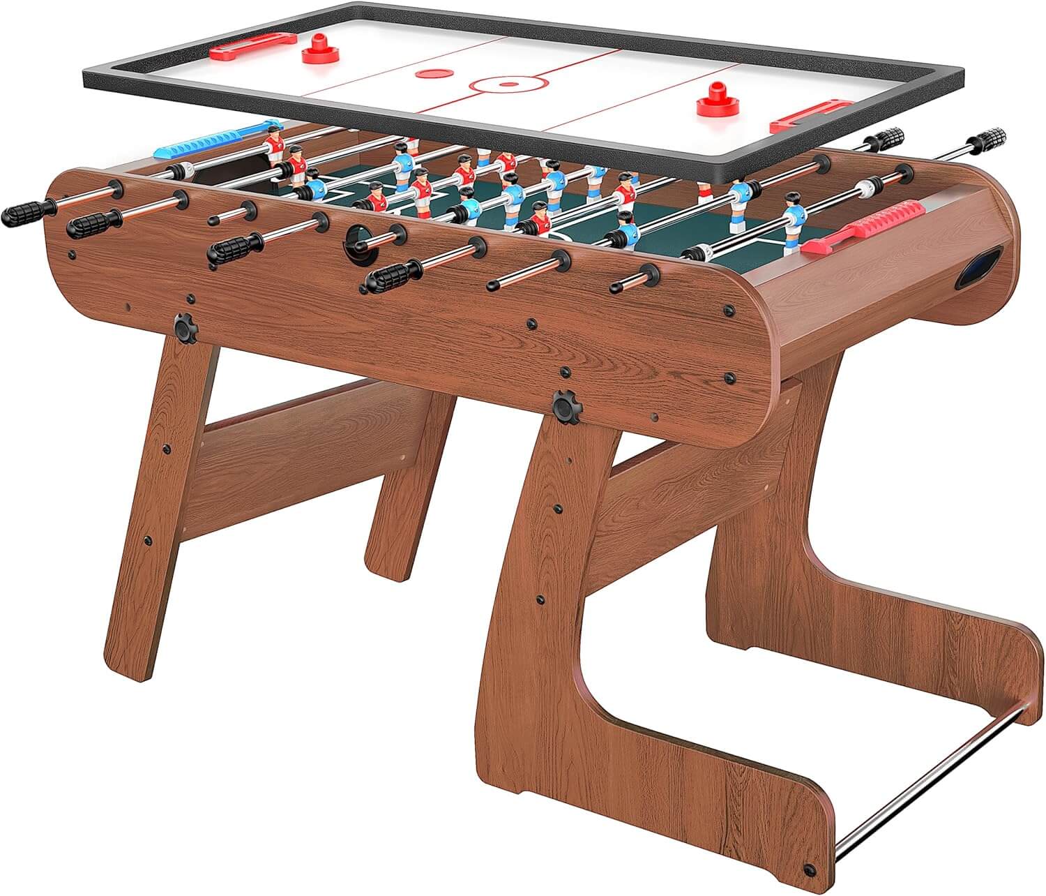 Fiziti Folding 2-in-1 Multi Game, Foosball, Air Hockey Table
