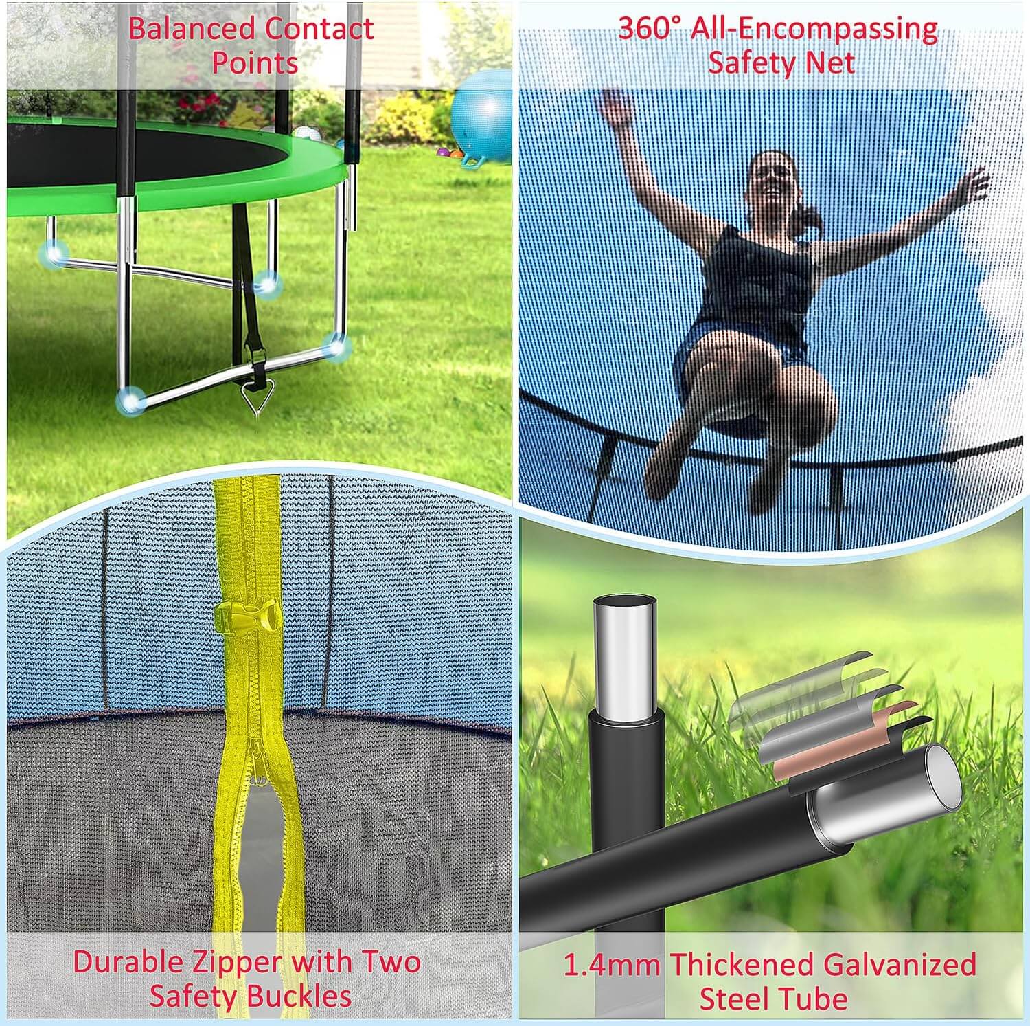 Fiziti Outdoor Trampoline with Lights