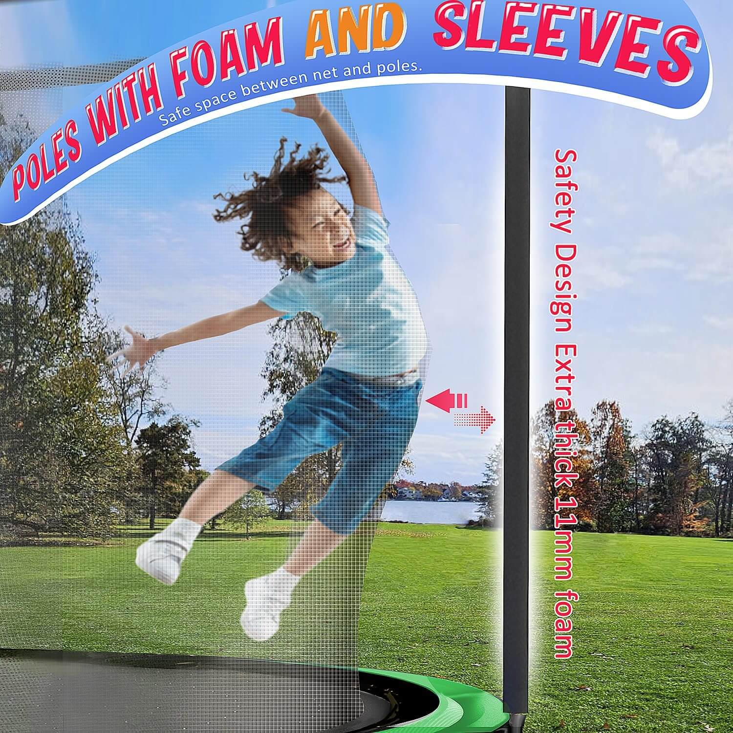 Fiziti Outdoor Trampoline with Lights