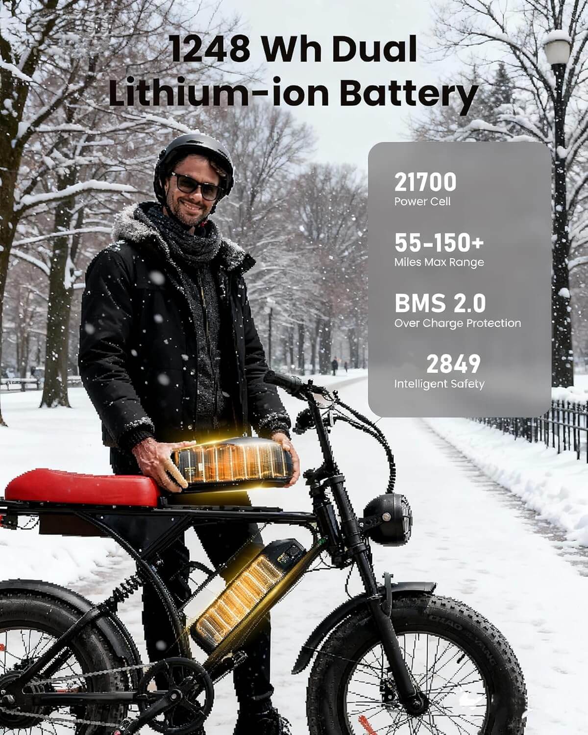 Flydone CYCRUN PRO 1500W Full Suspension Dual Battery Fat Tire Electric Dirt Bike