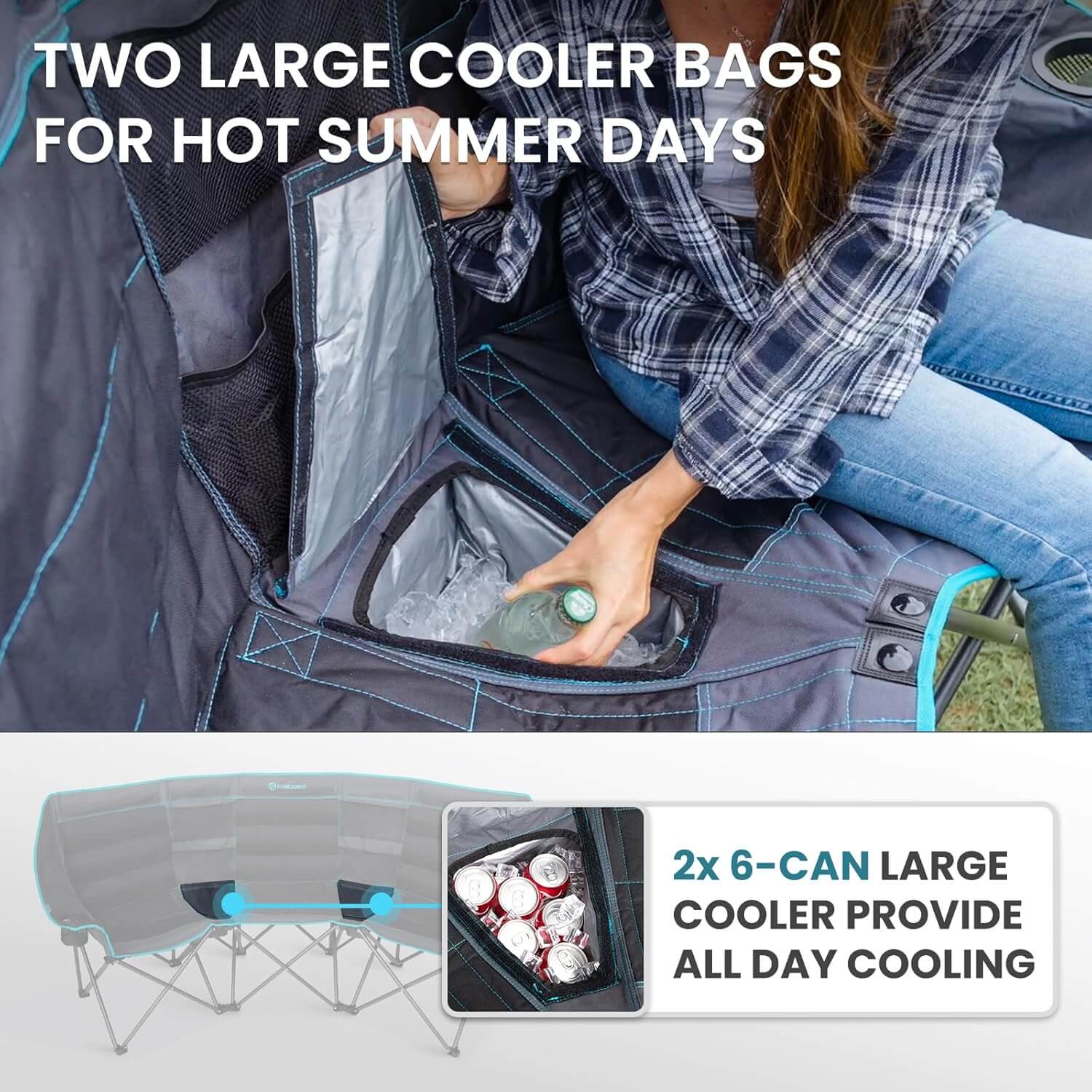 Fundango LuxeComfort Pro Heavy-Duty Camping Chair, 1000 lb Capacity