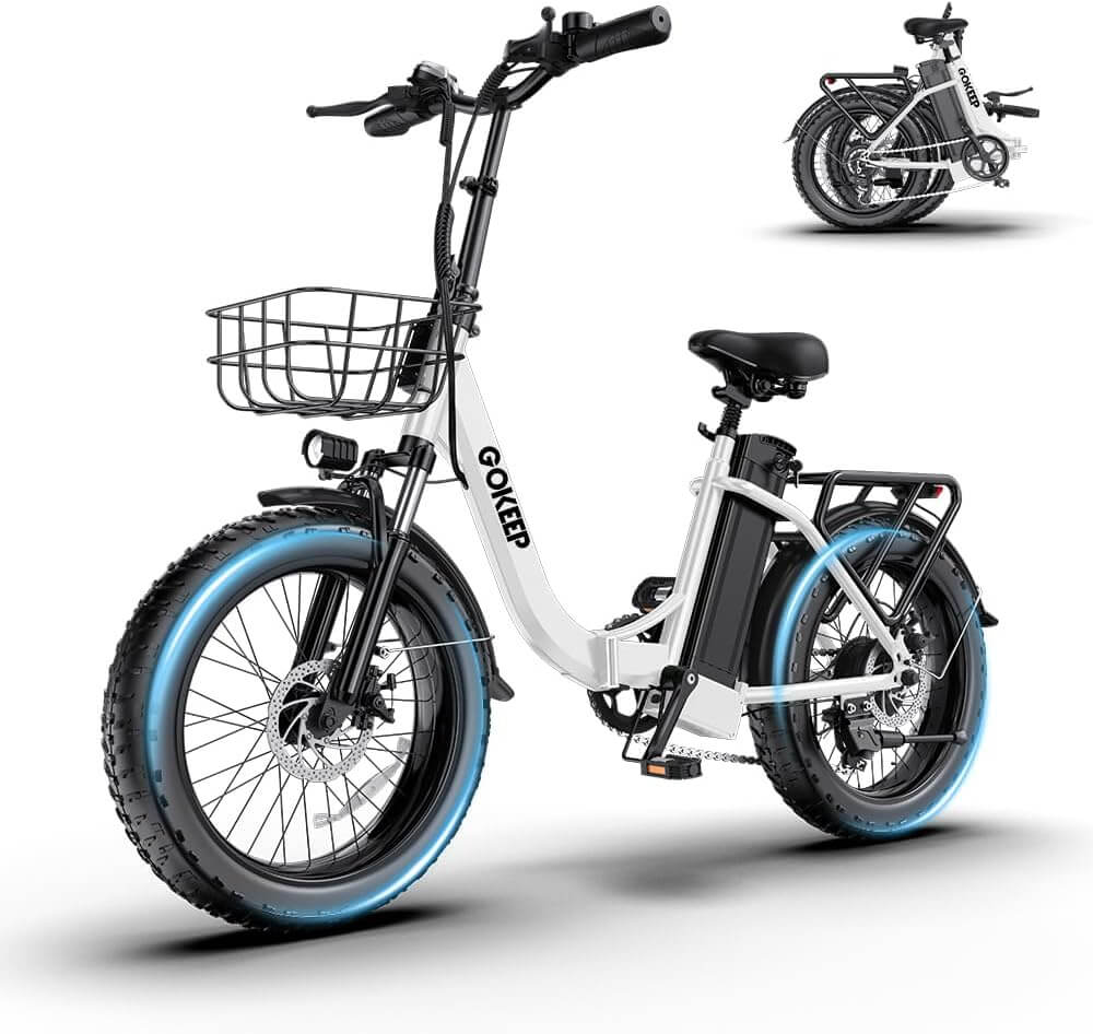 GOKEEP L20 1300W 52V 13Ah 7 Speed Folding Fat Tire Electric Bike