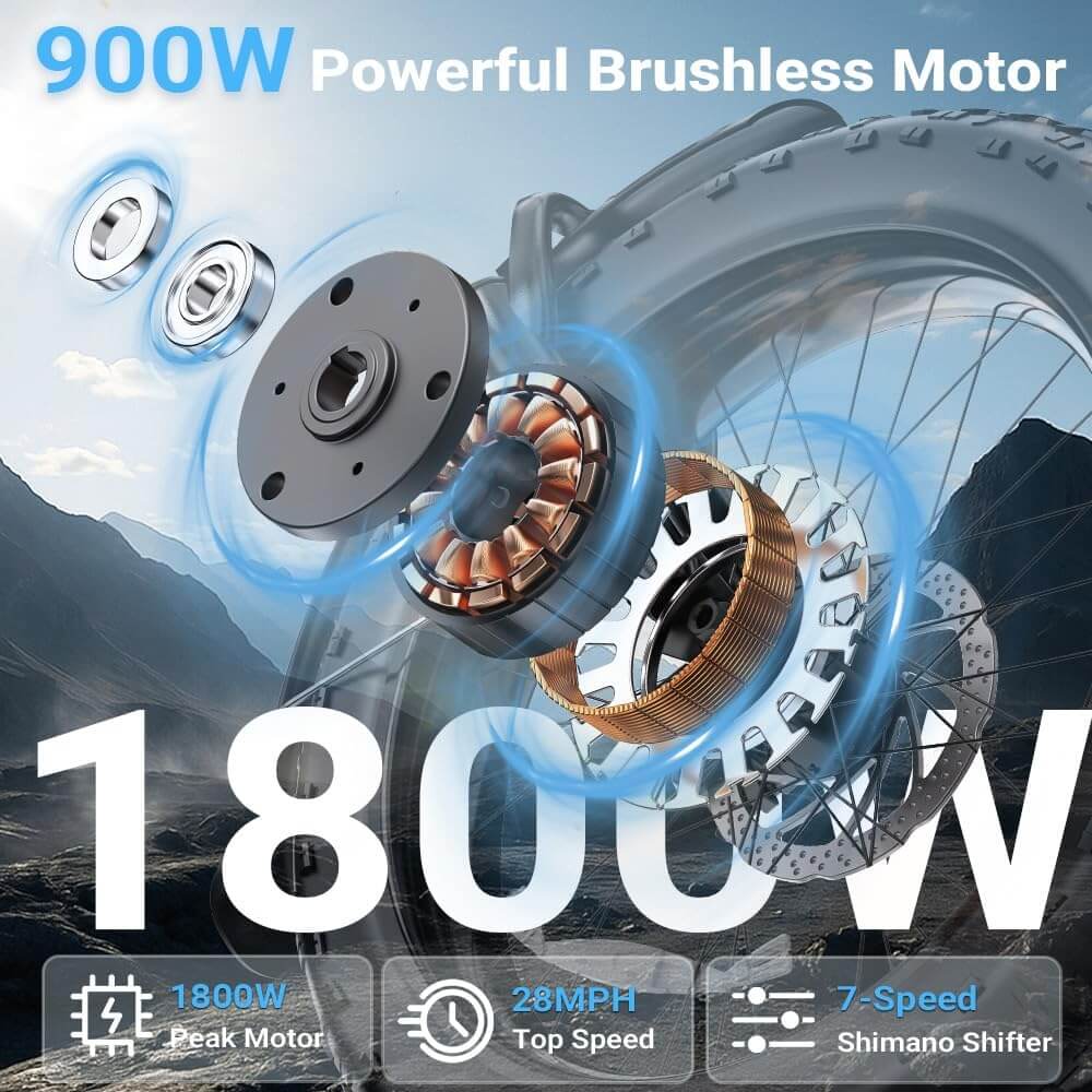 GOKEEP L20 PRO 1800W 52V 18.2Ah 7 Speed Folding Fat Tire Electric Bike