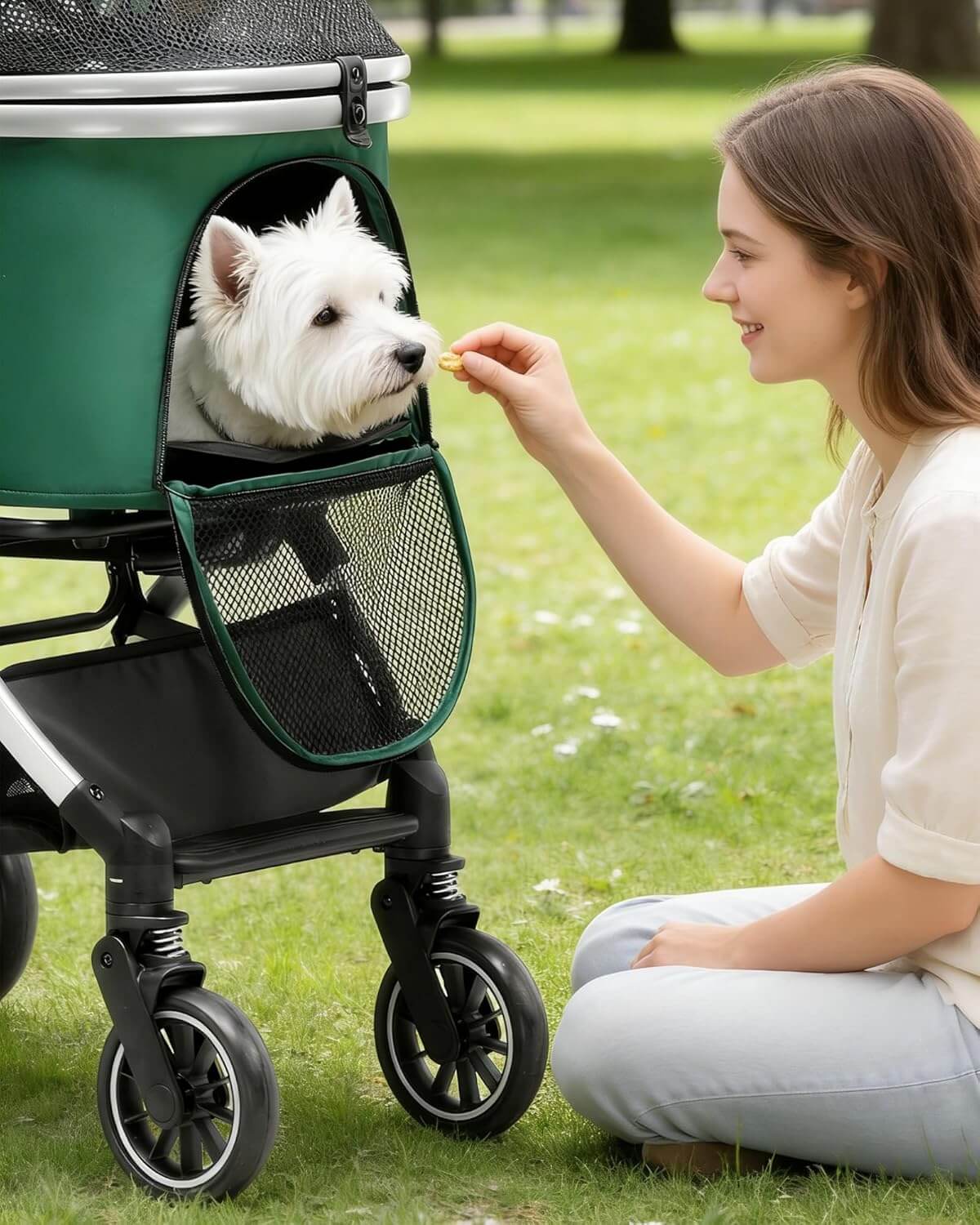 GTPLAYER 3-in-1 Foldable Pet Stroller for Cats and Dogs, Detachable Carrier