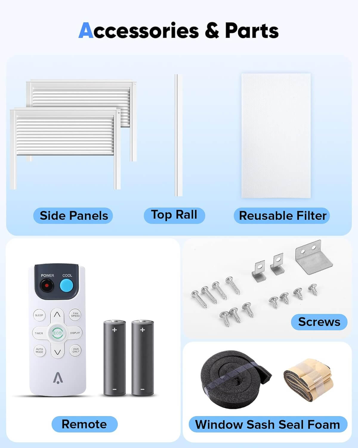 Gaomon Window Air Conditioner, Remote Control, Dehumidifier