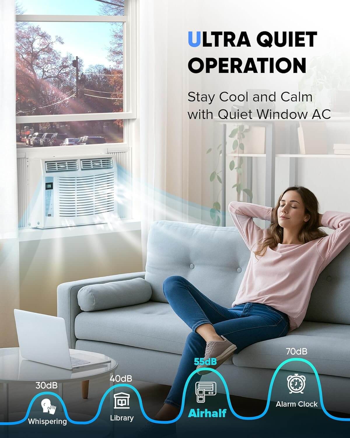 Gaomon Window Air Conditioner, Remote Control, Dehumidifier
