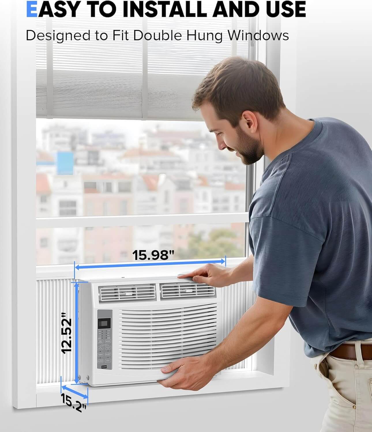 Gaomon Window Air Conditioner, Remote Control, Dehumidifier