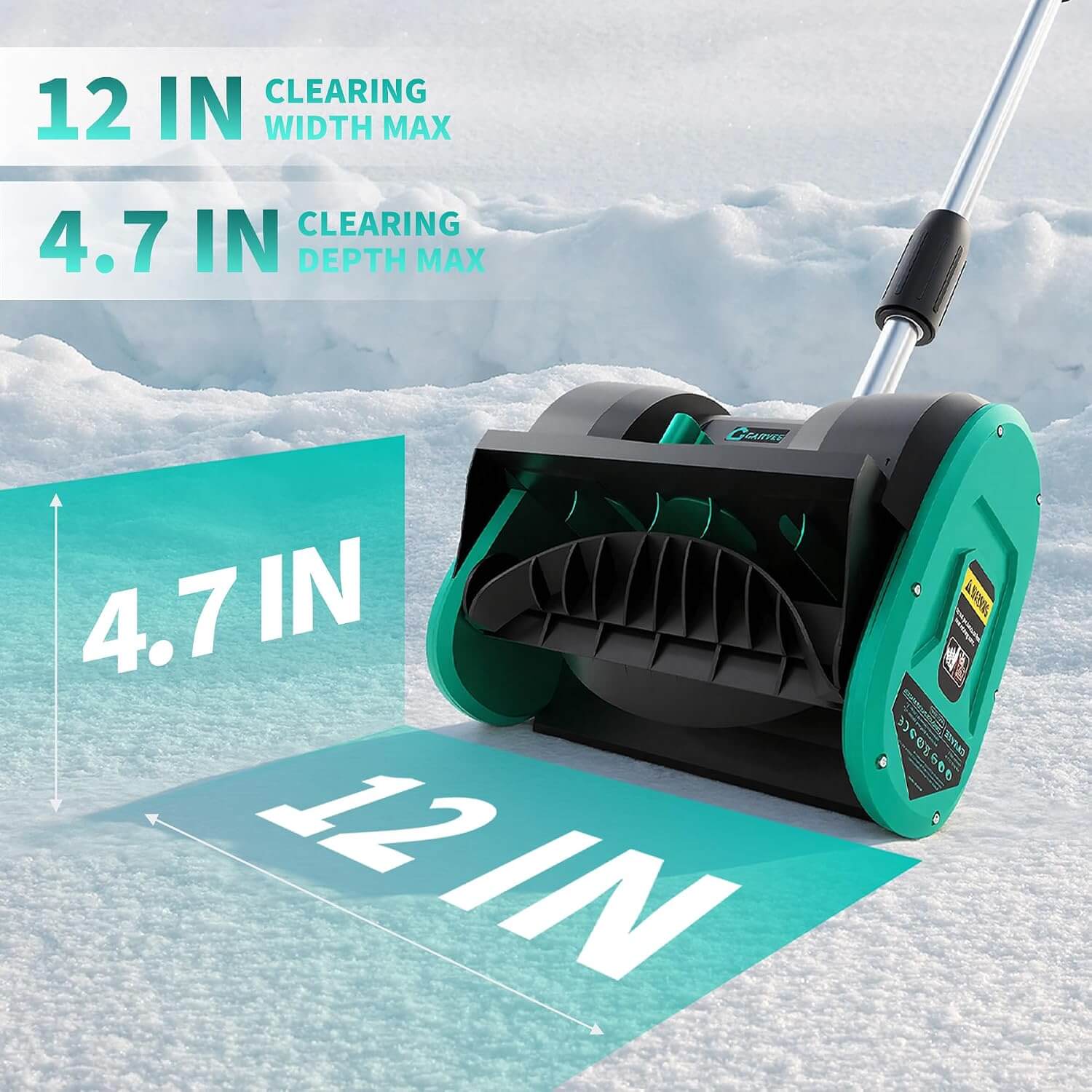 Garvee 12" Cordless Snow Blower