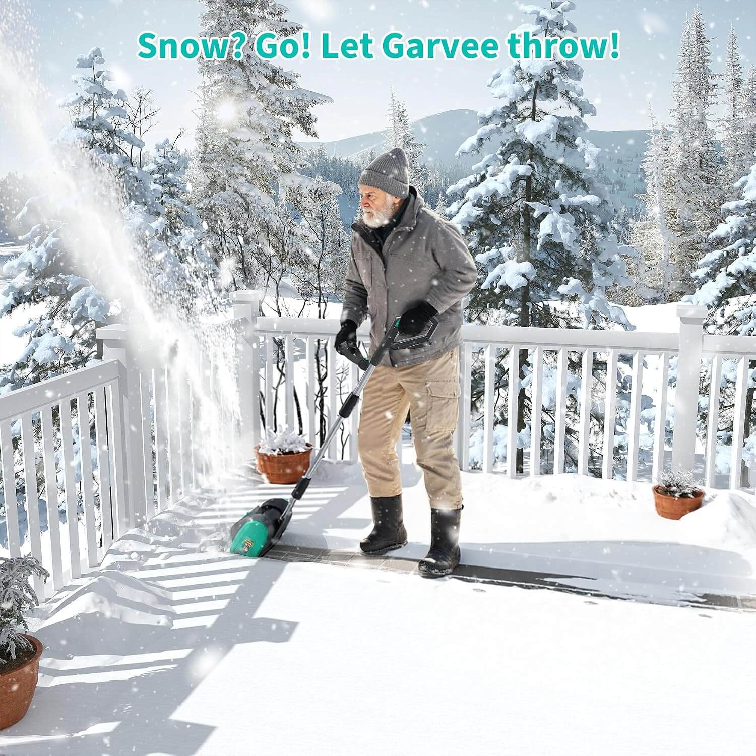 Garvee 12" Cordless Snow Blower