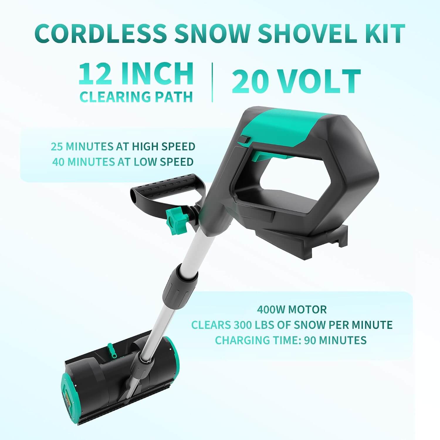 Garvee 12" Cordless Snow Blower