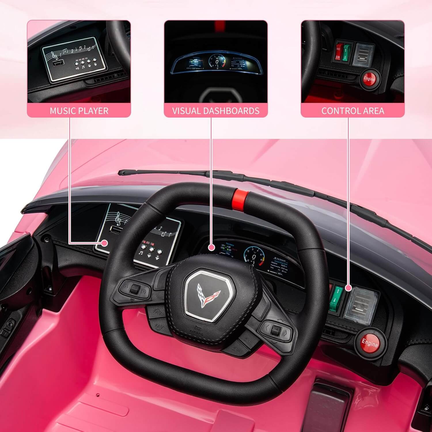 Garvee 12V Corvette Kids' Electric Ride-On Car