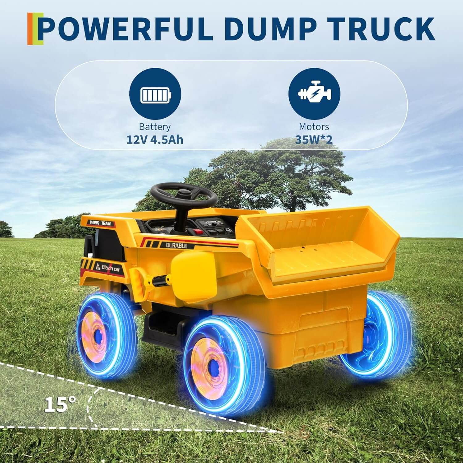 Garvee 12V  Kids' Dump Truck Electric Ride-On Toy