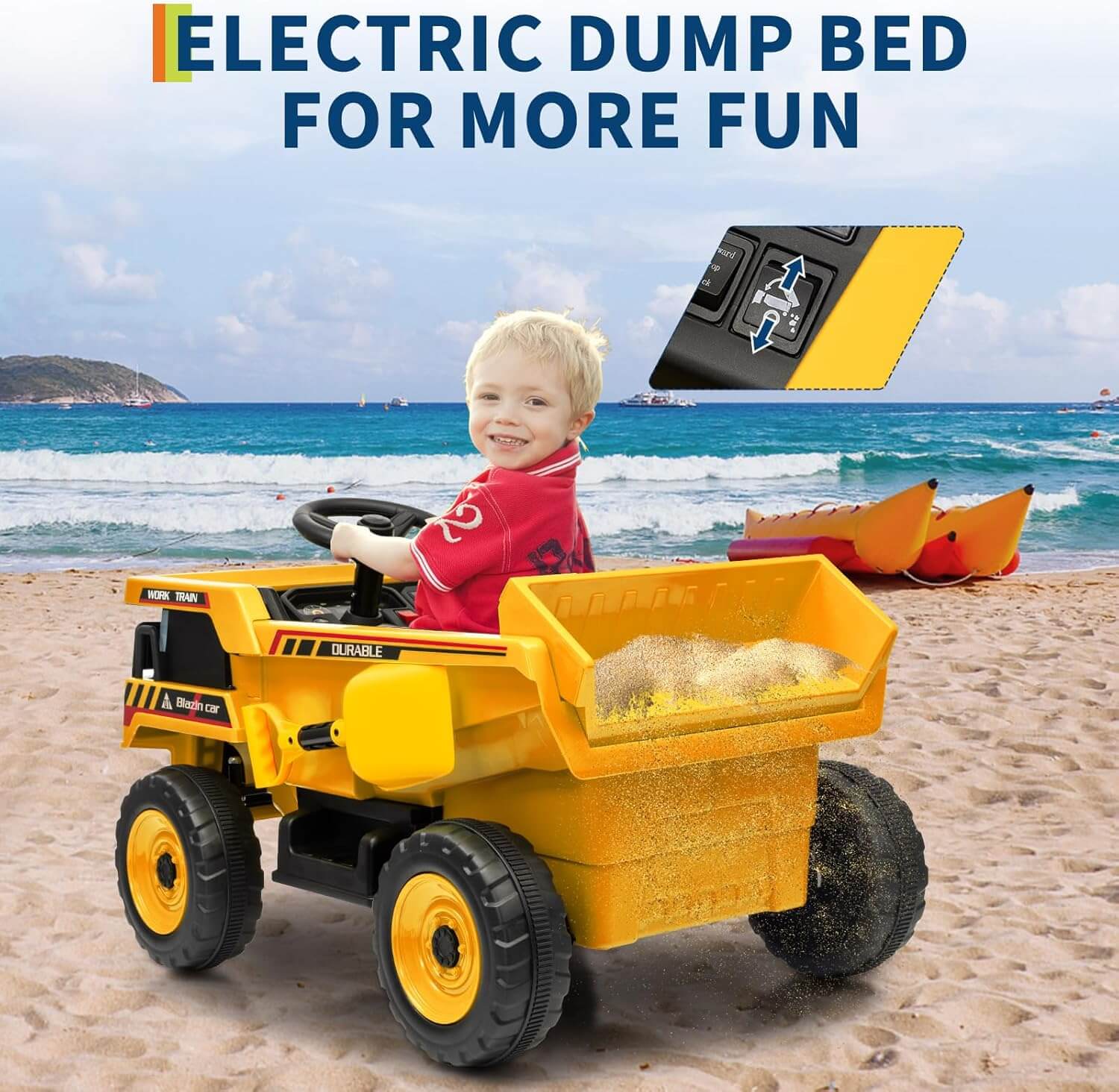 Garvee 12V  Kids' Dump Truck Electric Ride-On Toy