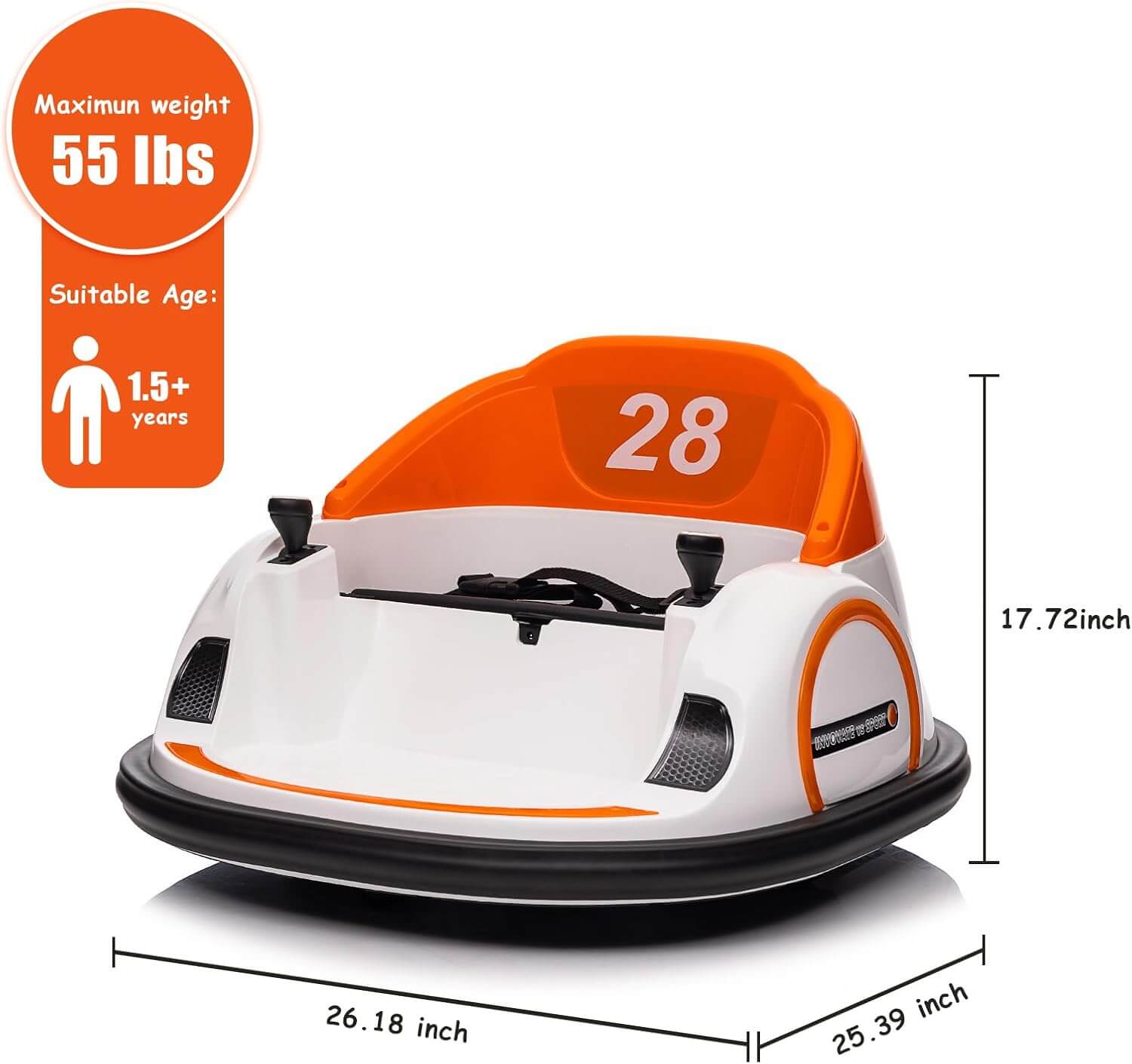 Garvee 12V Kids' Electric Ride-On Bumper Car, 360°Spin