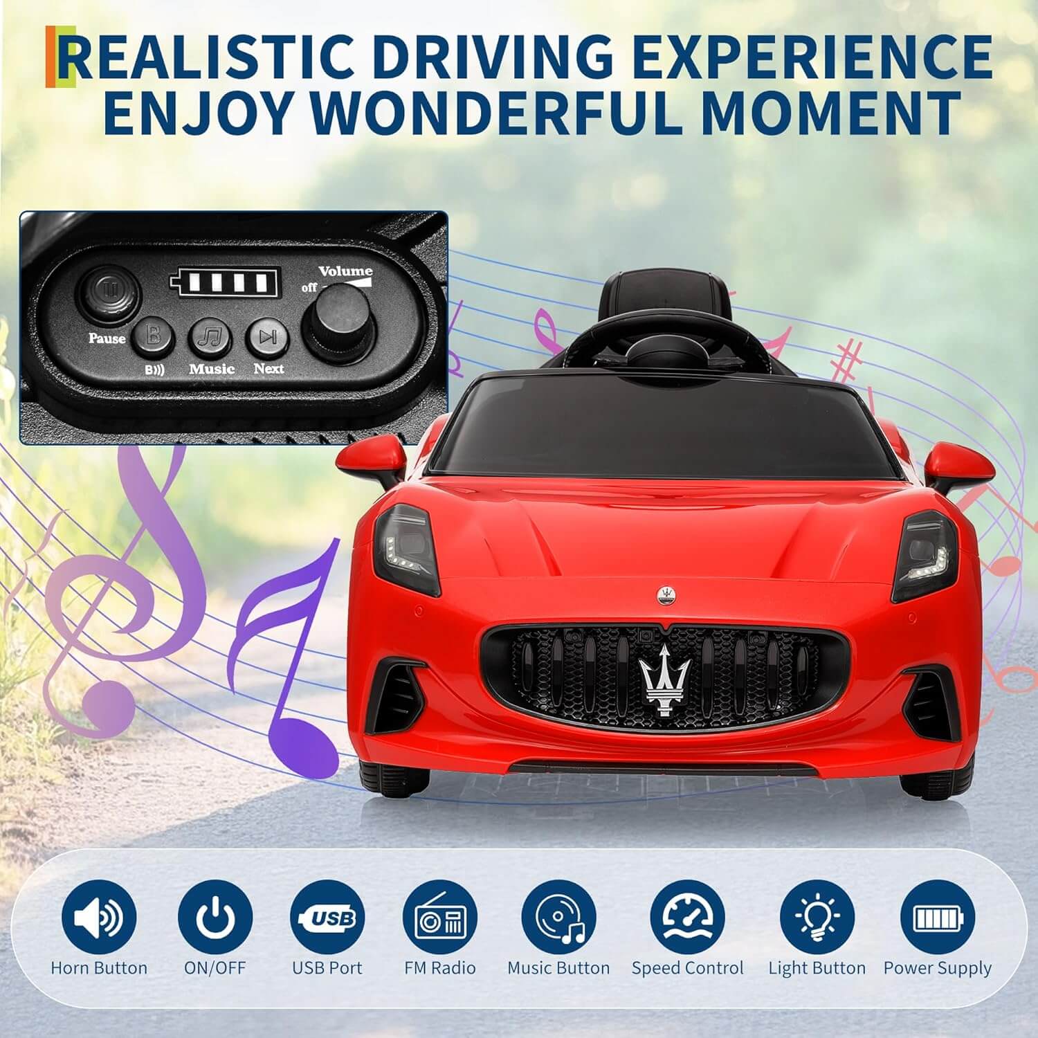 Garvee 12V Maserati GranCabrio Kids' Electric Ride-On Car