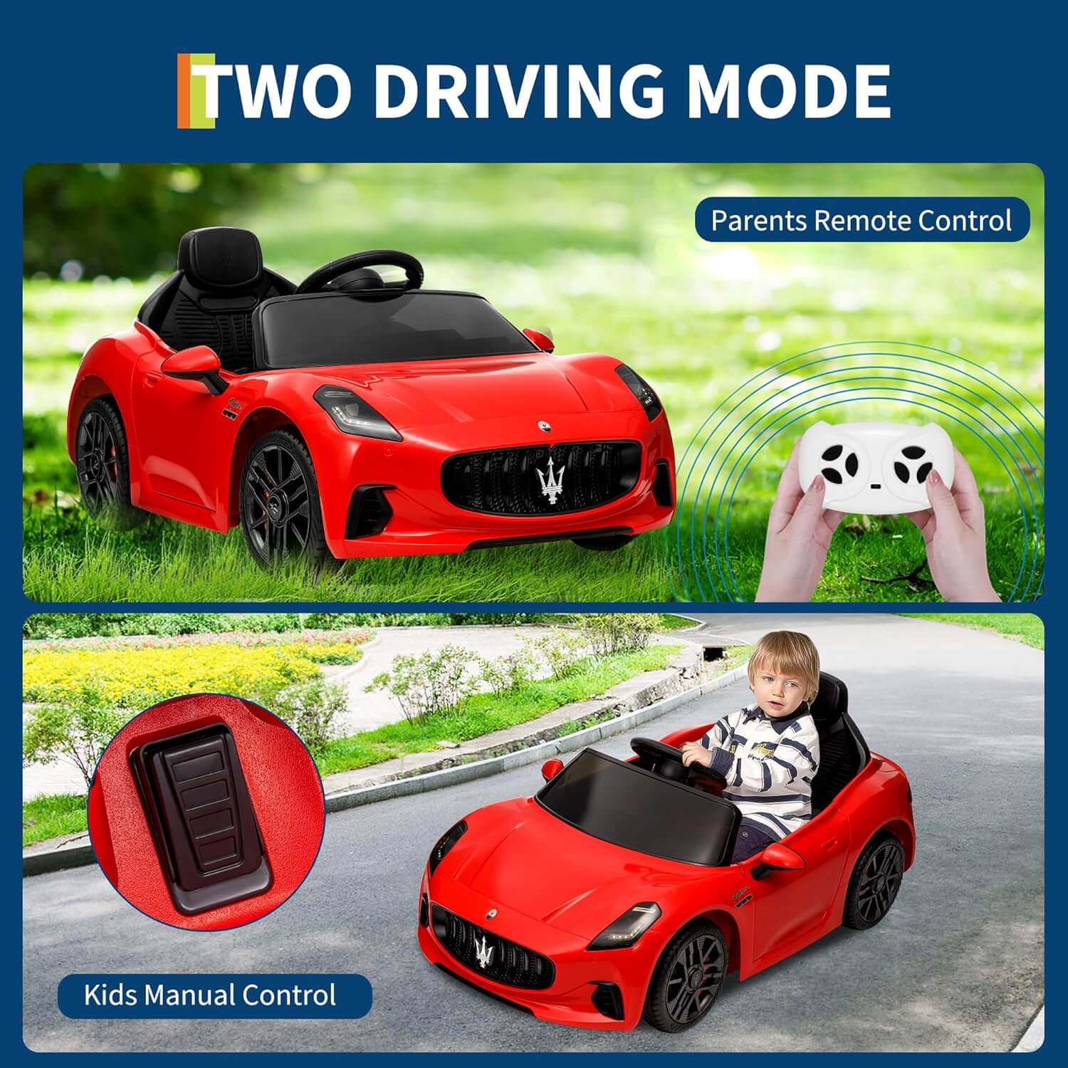 Garvee 12V Maserati GranCabrio Kids' Electric Ride-On Car