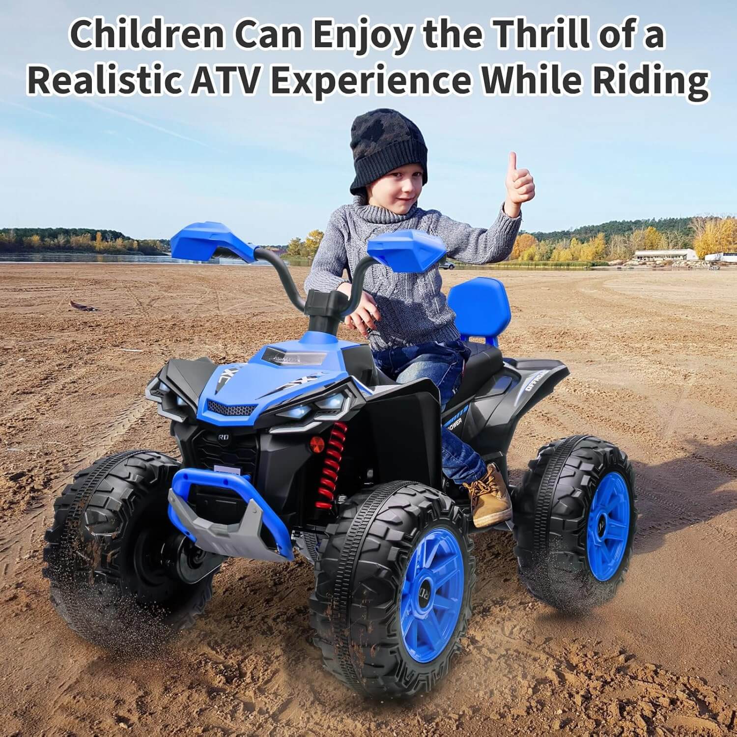 Garvee 24V 2 Seater Dirt Quad 4 Wheeler Kids' Electric All-Terrain Vehicle ATV