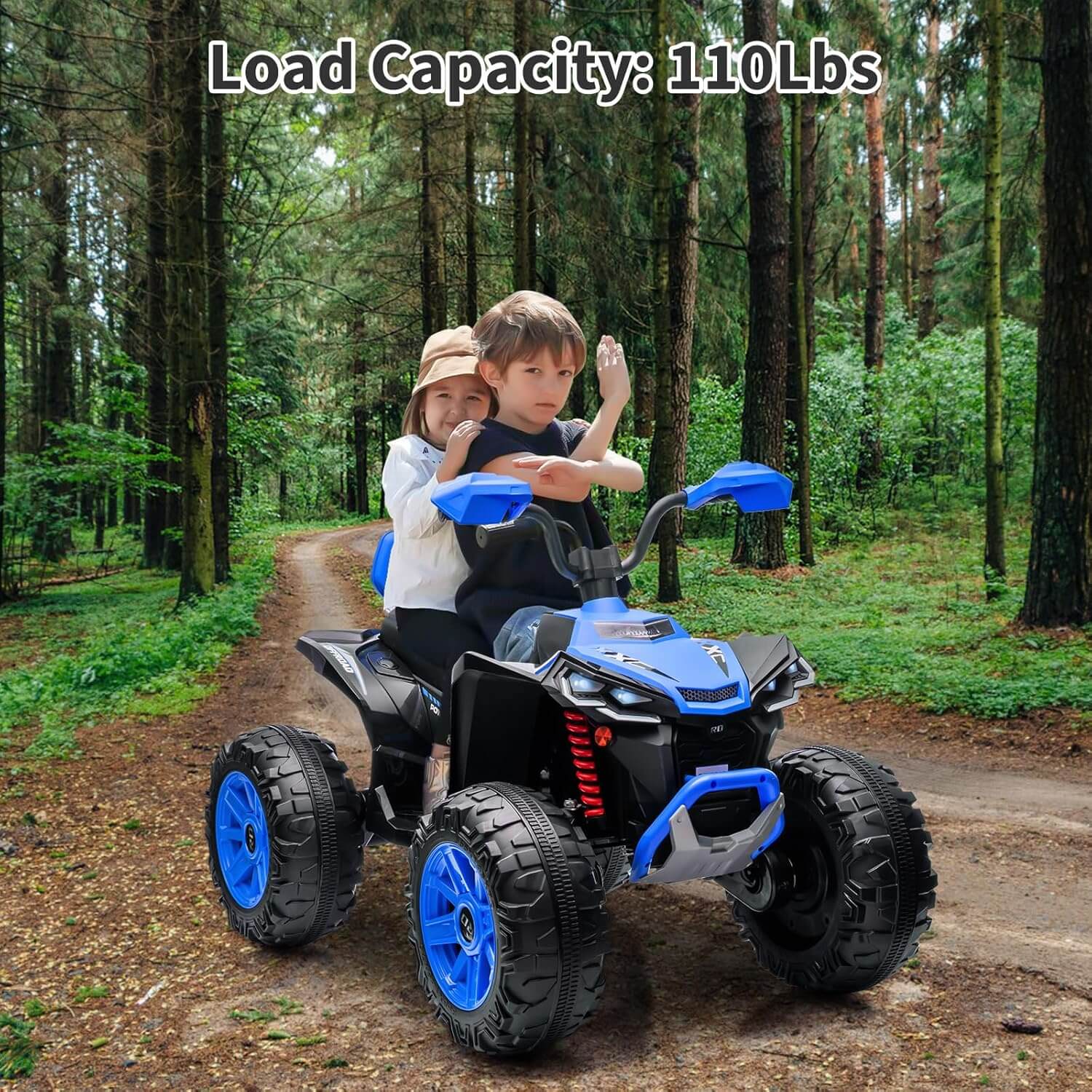Garvee 24V 2 Seater Dirt Quad 4 Wheeler Kids' Electric All-Terrain Vehicle ATV
