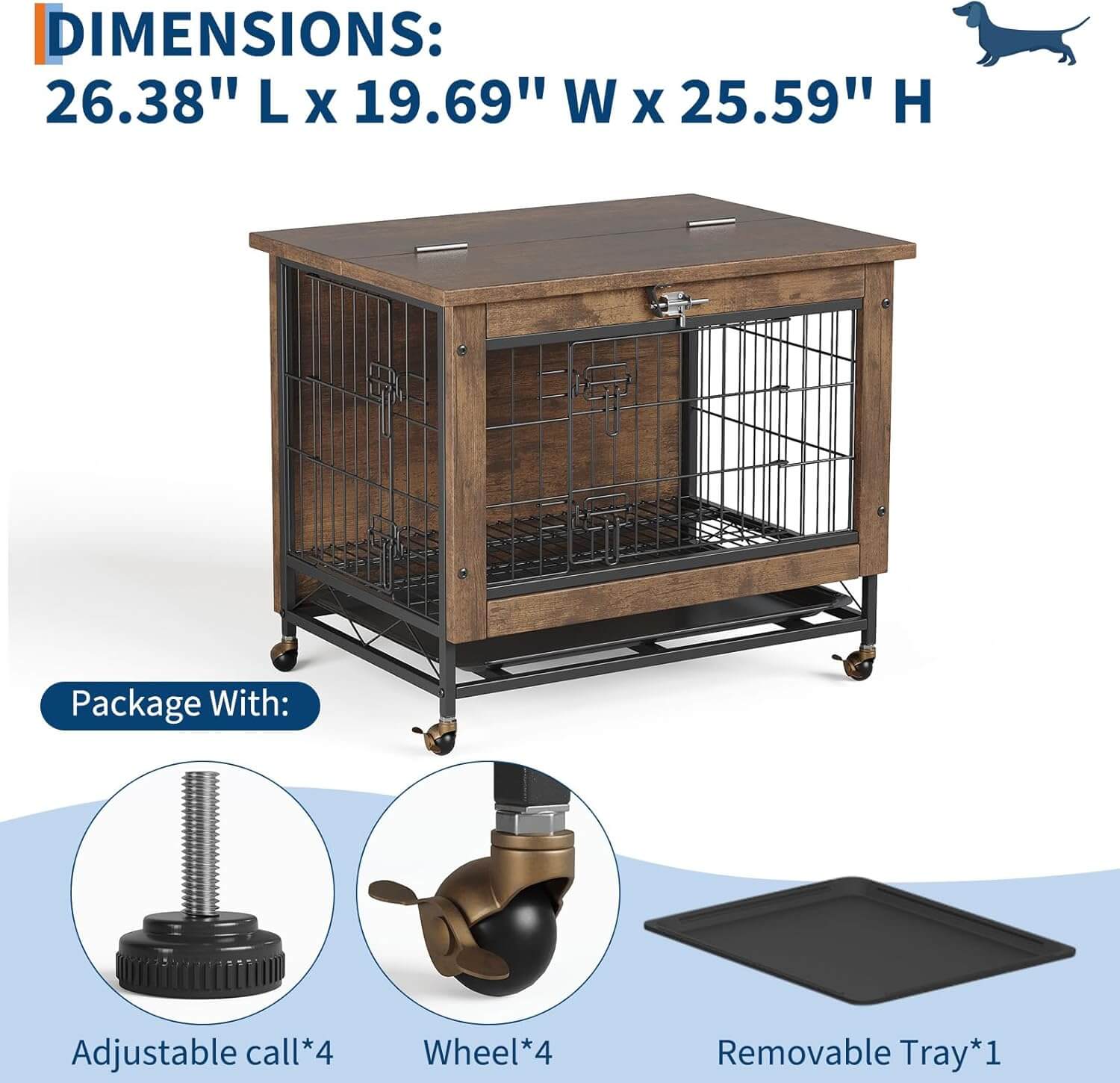 Garvee 26.4" Dog Crate Furniture