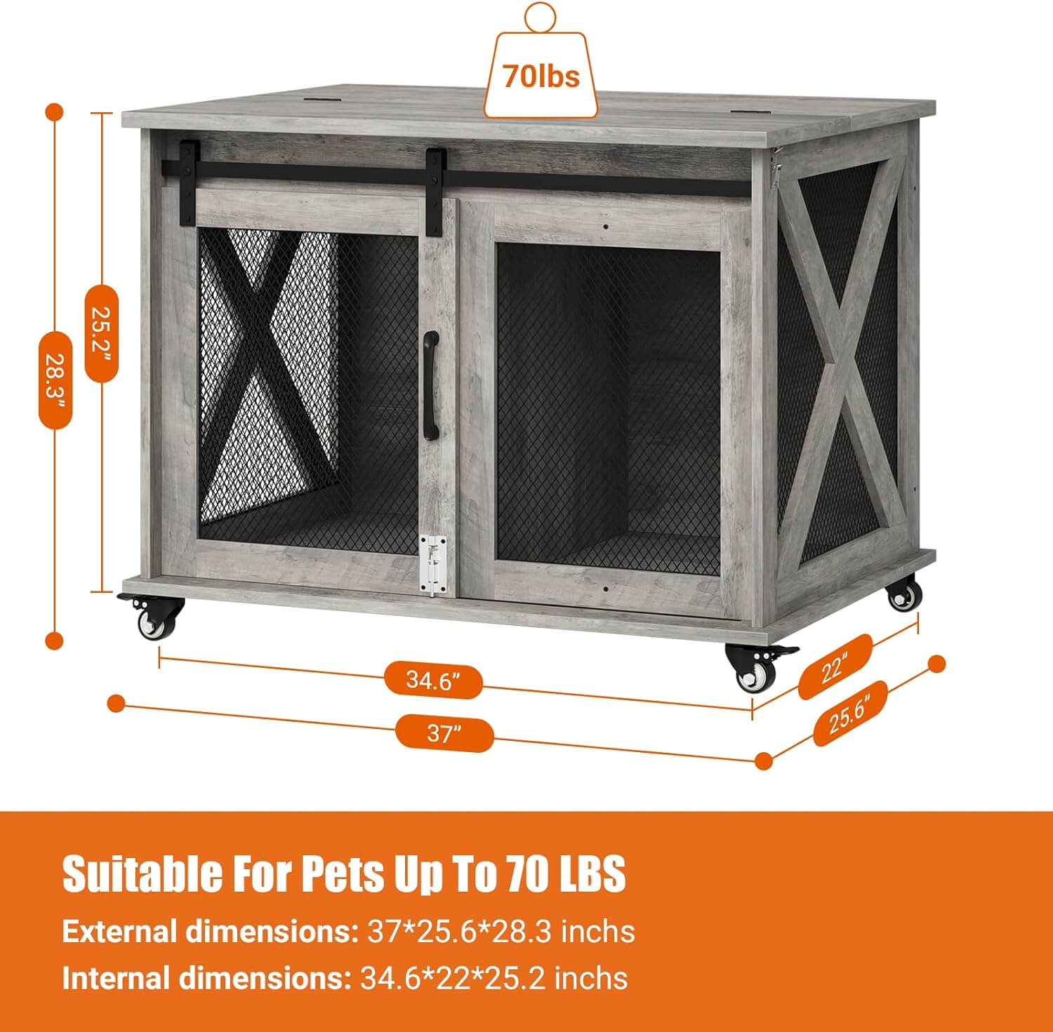 Garvee 37" Dog Crate Furniture