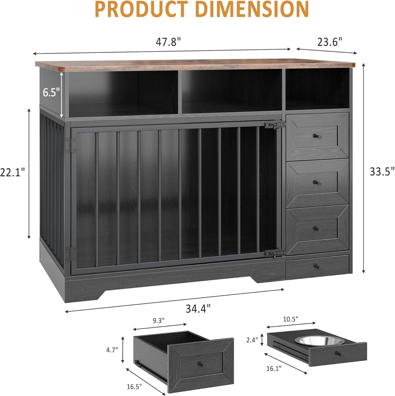 Garvee 48" Heavy Duty Dog Crate Furniture