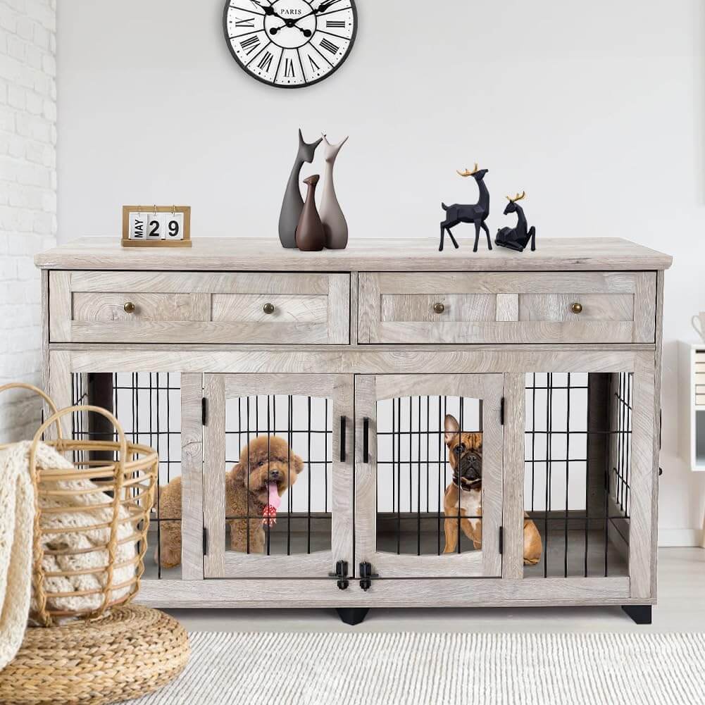 Garvee 58" Double Dog Crate Furniture