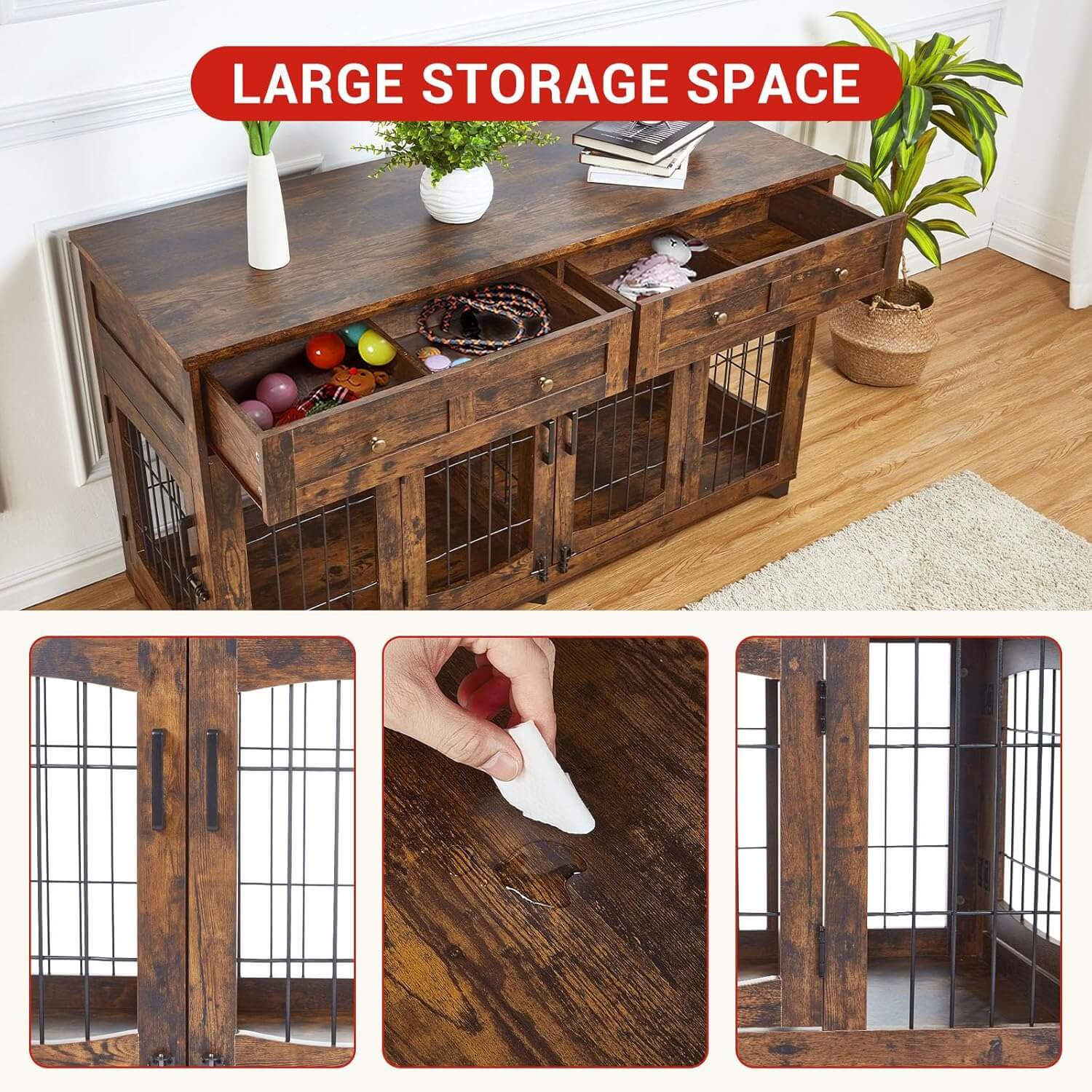 Garvee 58" Double Dog Crate Furniture