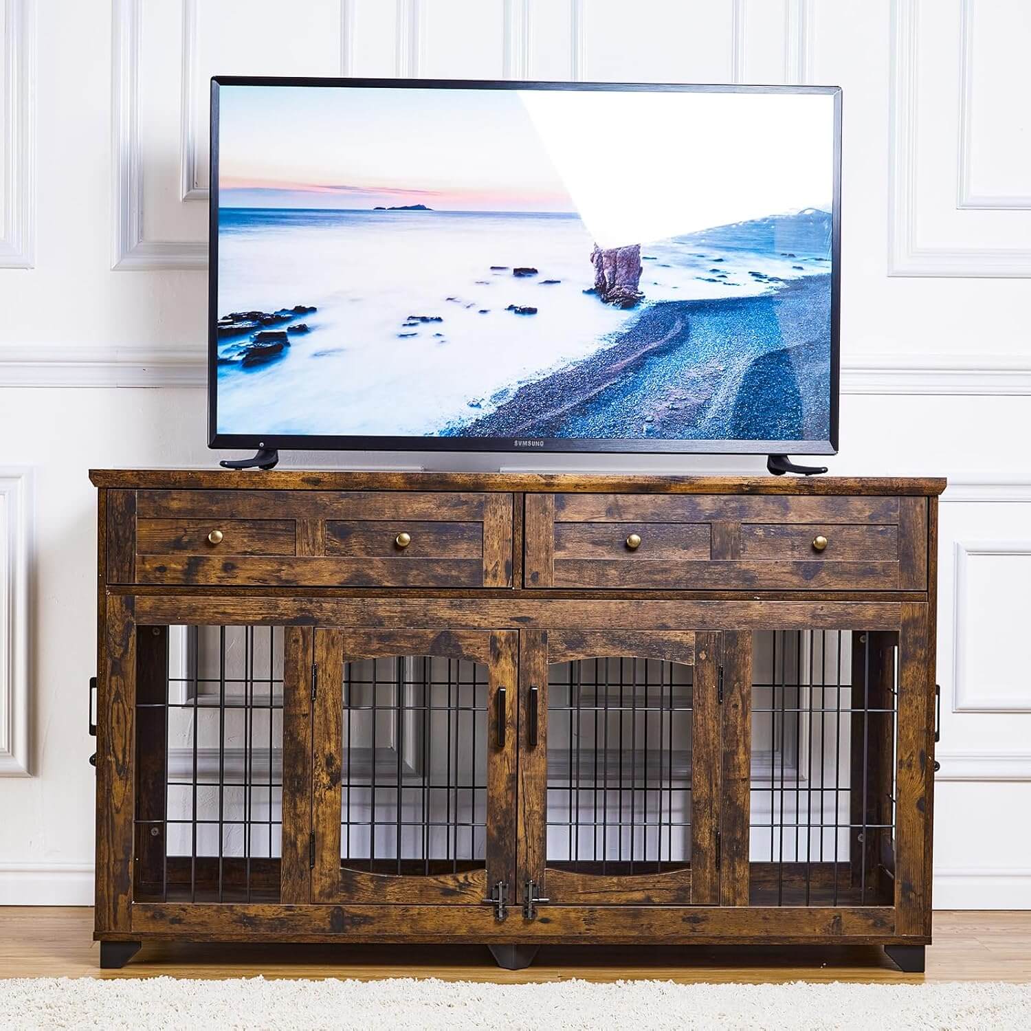 Garvee 58" Double Dog Crate Furniture