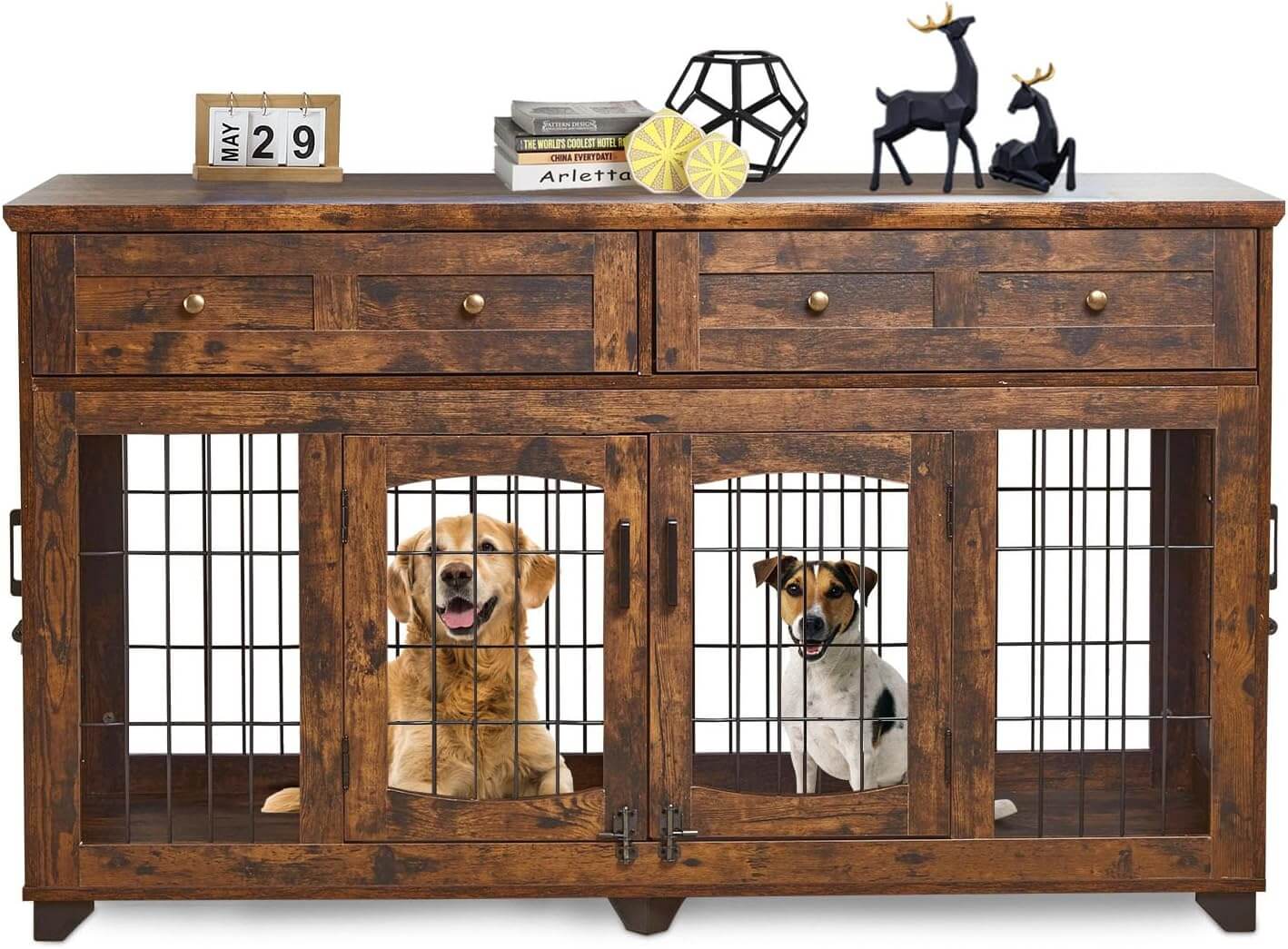 Garvee 58" Double Dog Crate Furniture