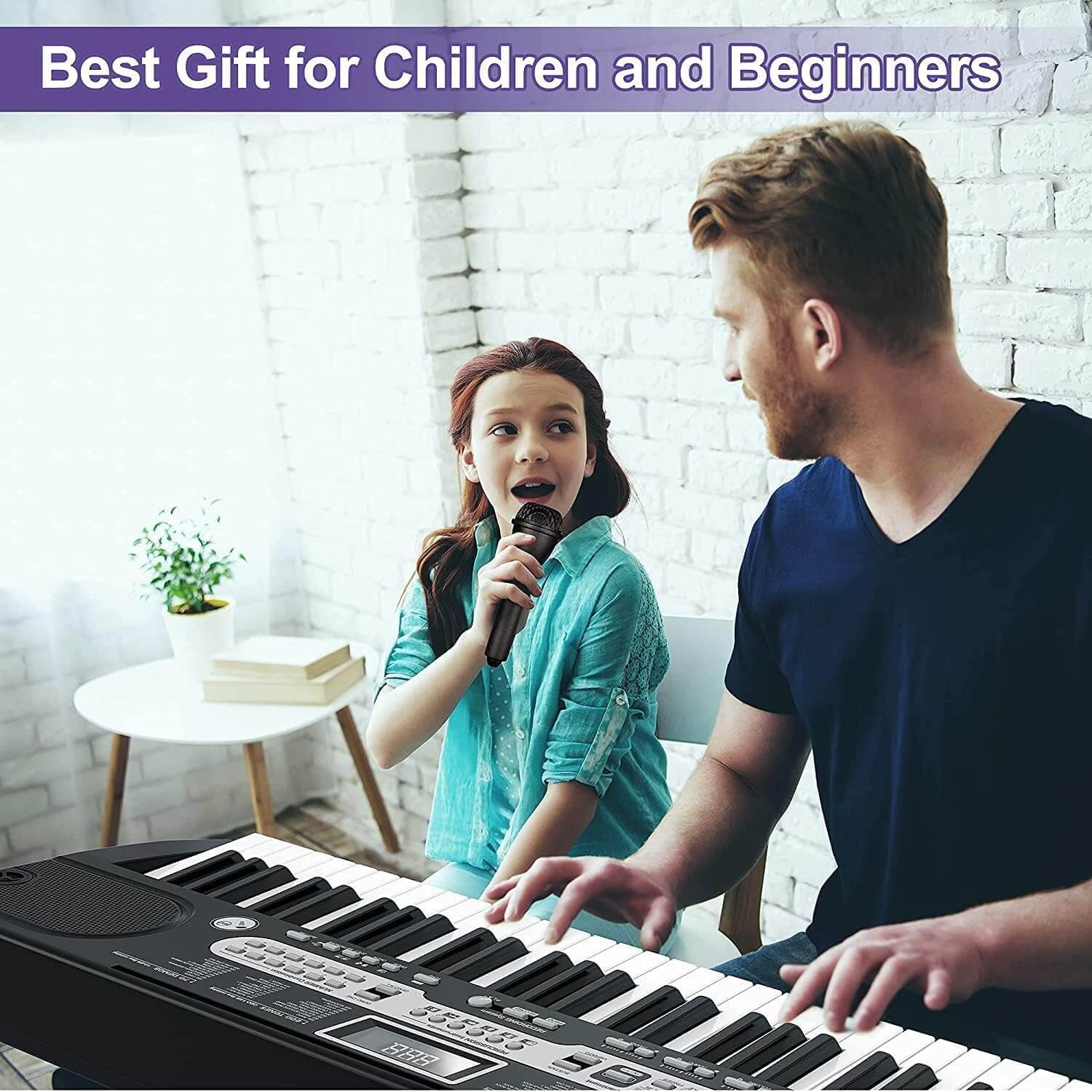 Garvee 61-Key Portable Electric Keyboard Digital Piano Set