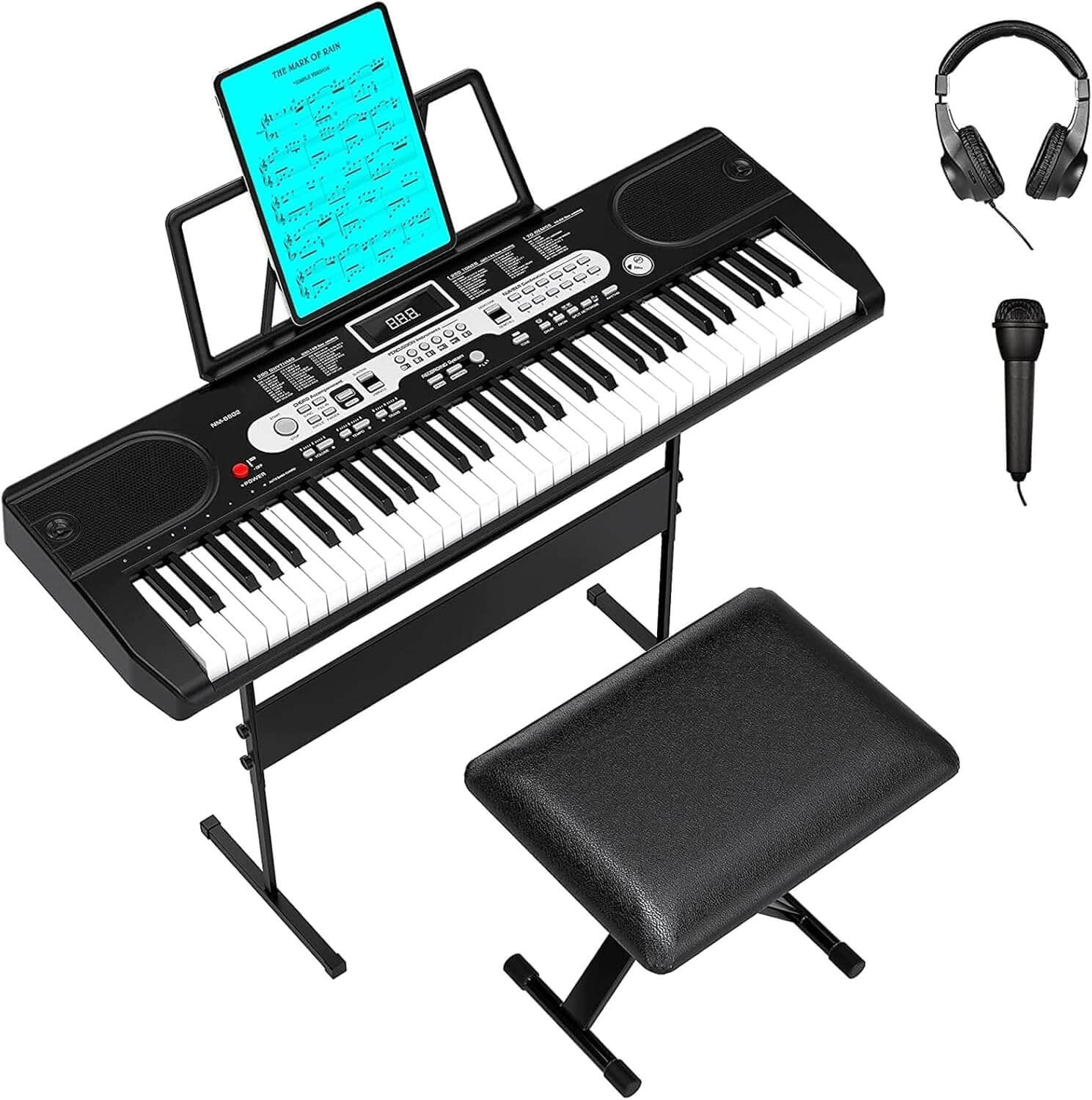 Garvee 61-Key Portable Electric Keyboard Digital Piano Set