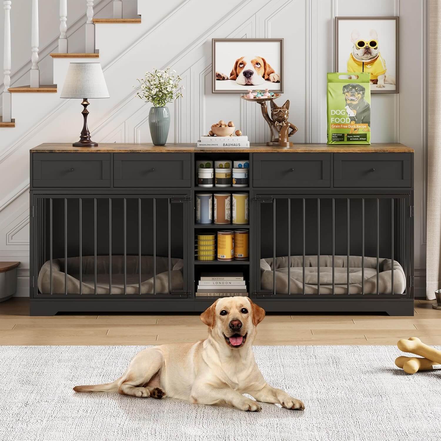 Garvee 82" Double Dog Crate Furniture