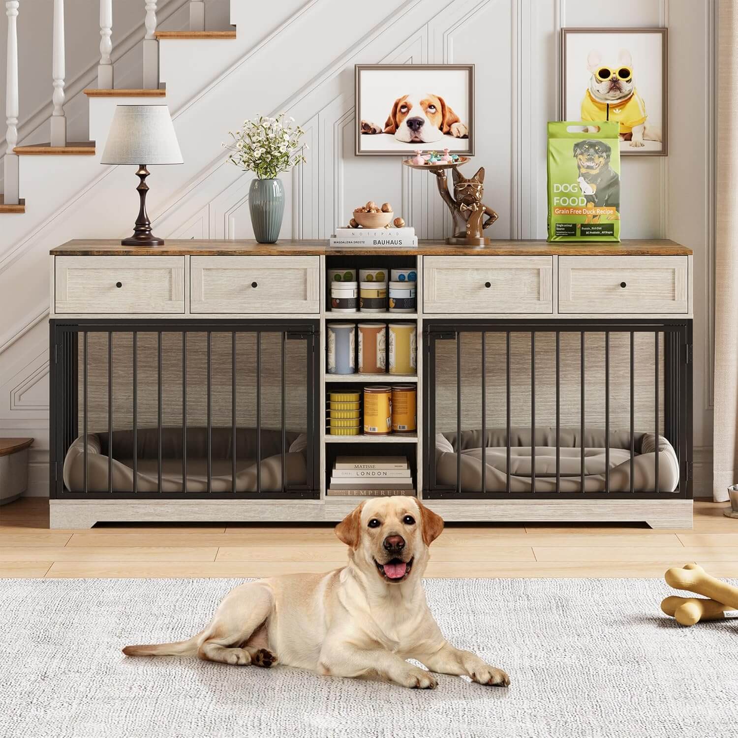 Garvee 82" Double Dog Crate Furniture