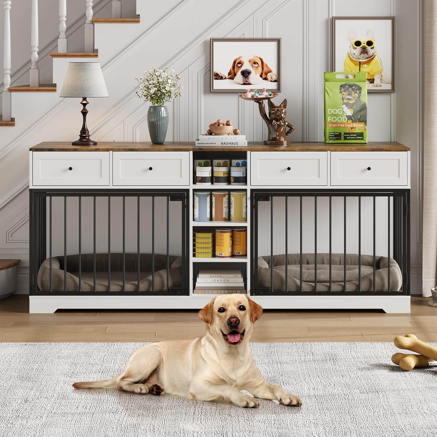 Garvee 82" Double Dog Crate Furniture