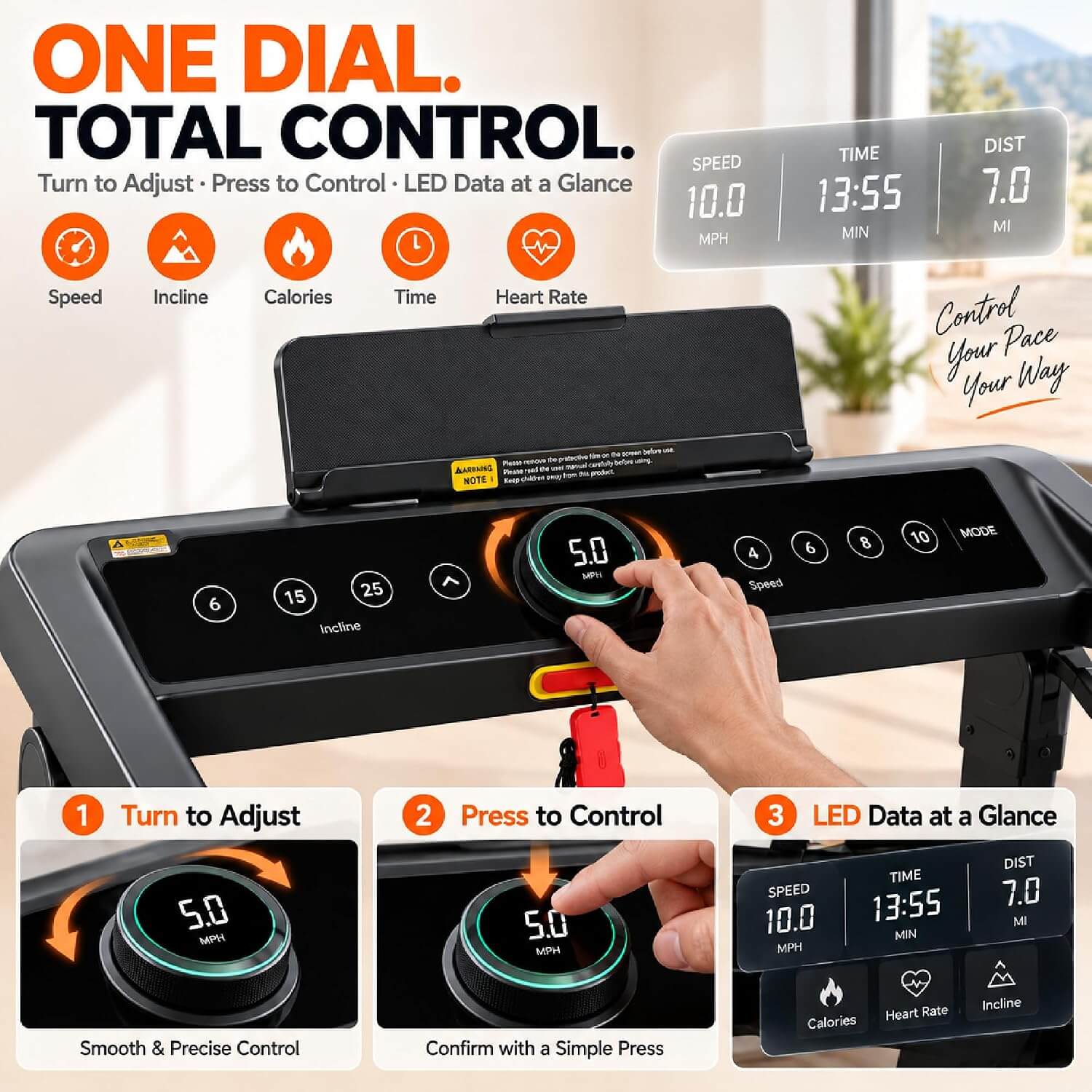 Garvee Auto Incline Foldable Treadmill