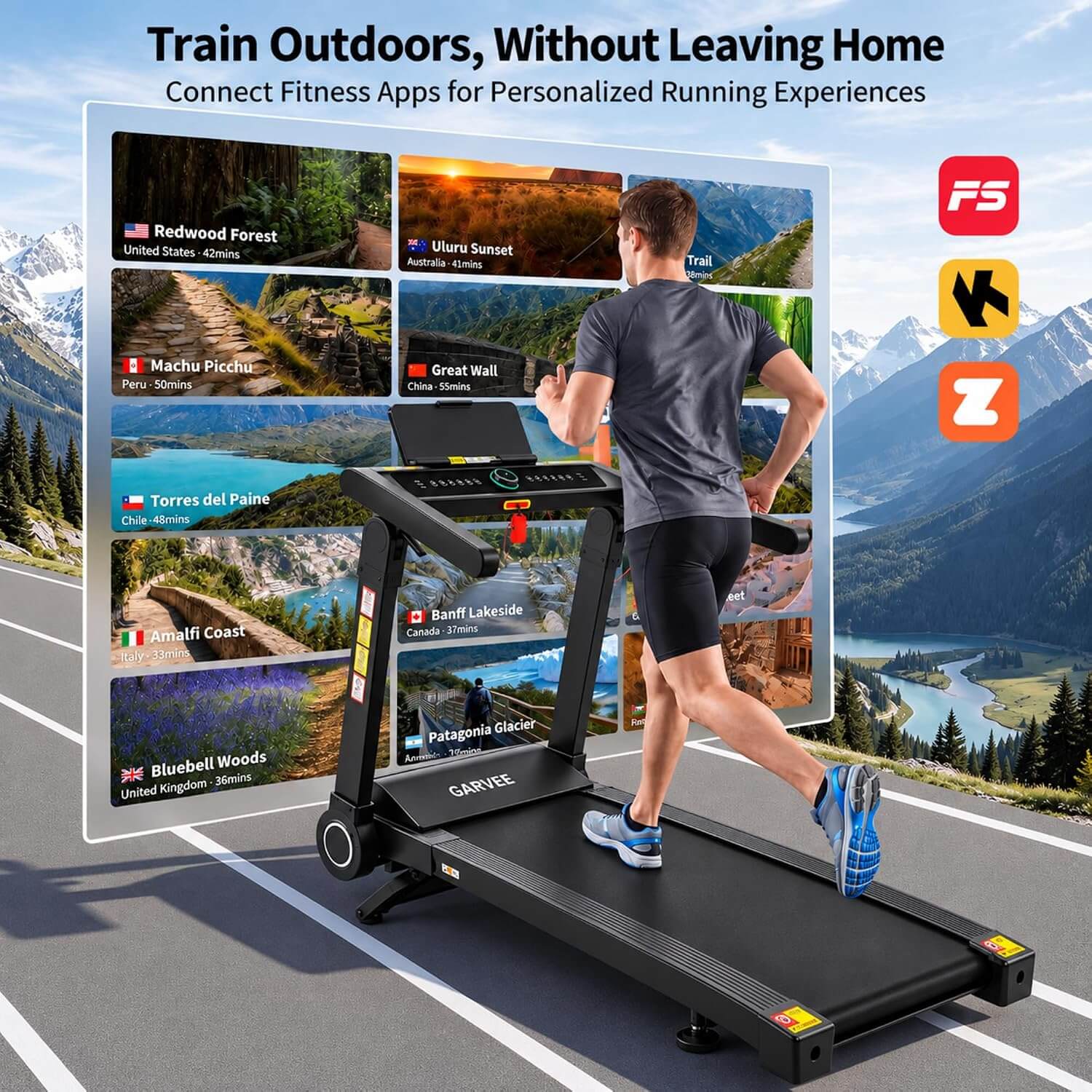Garvee Auto Incline Foldable Treadmill