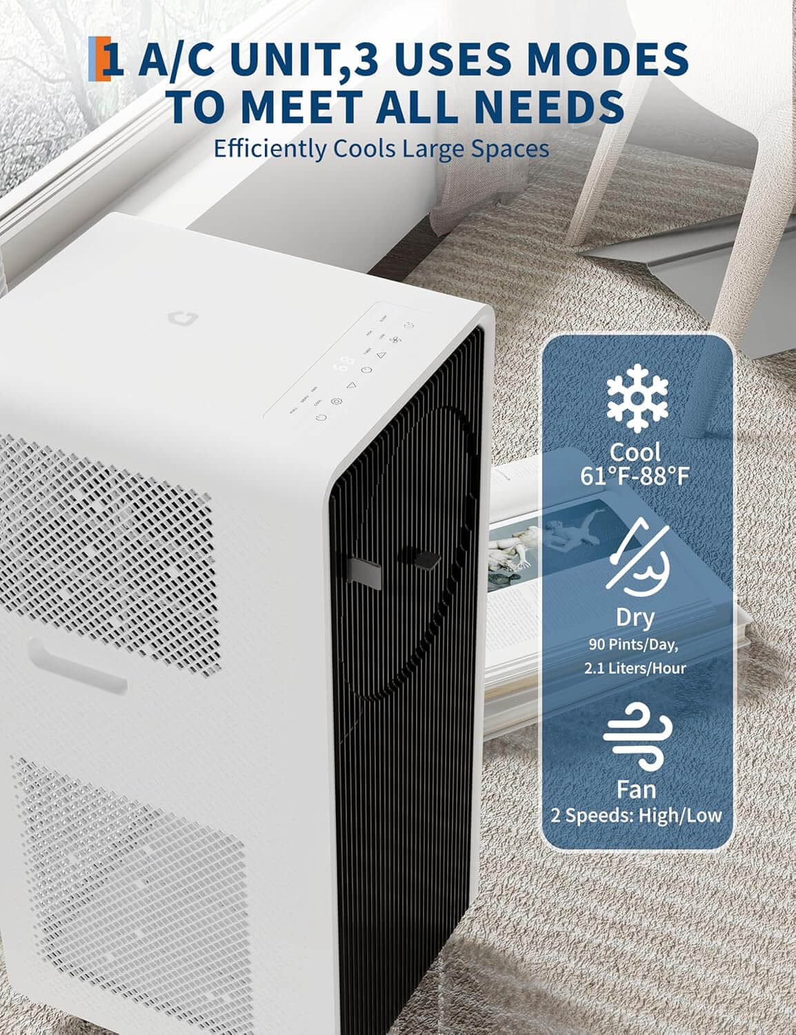 Garvee BS-14K 4-In-1 14000 BTU Portable Air Conditioner