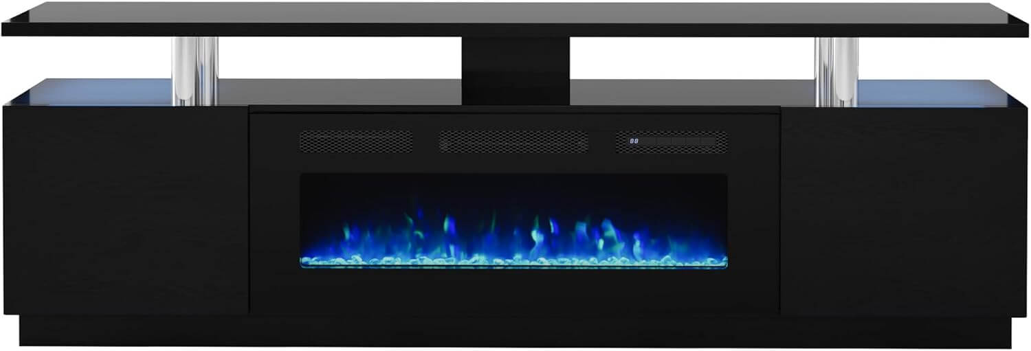 Garvee Entertainment Center 70" TV Stand with 36" Electric Fireplace