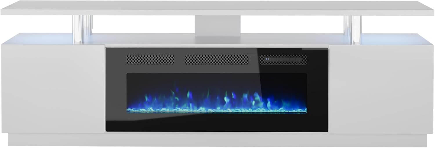 Garvee Entertainment Center 70" TV Stand with 36" Electric Fireplace