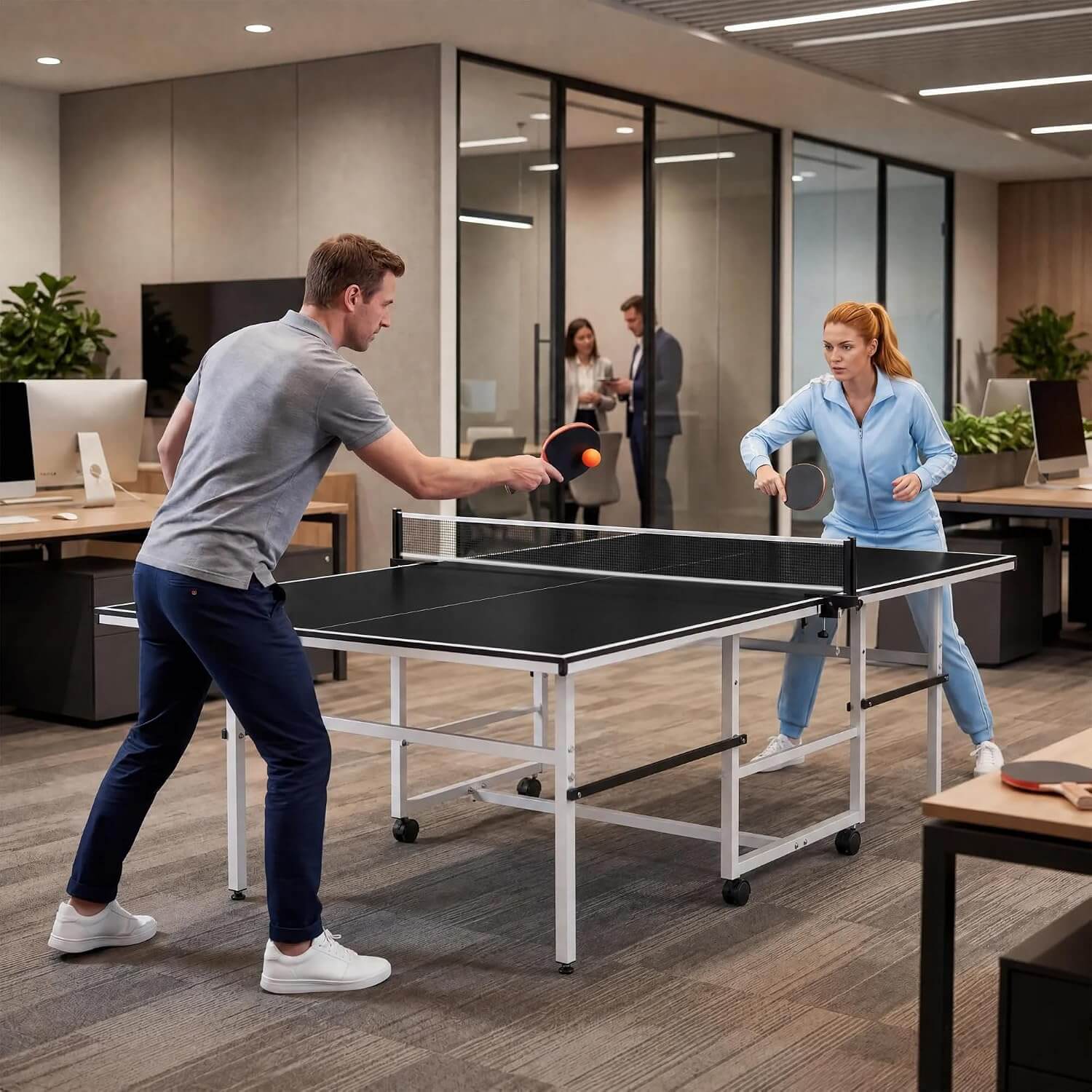 Garvee FDHSD 8ft Portable Ping Pong Table Tennis Table